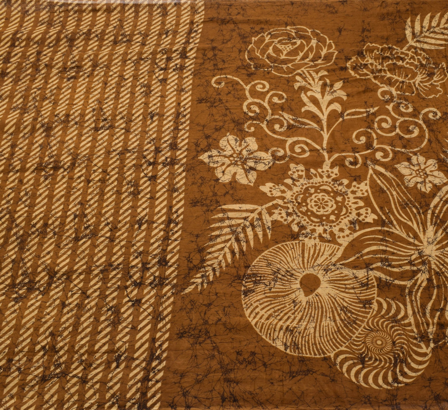 Sushila Vintage Brown Daily Wear Saree 100%Pure Cotton Printed Soft Craft Fabric