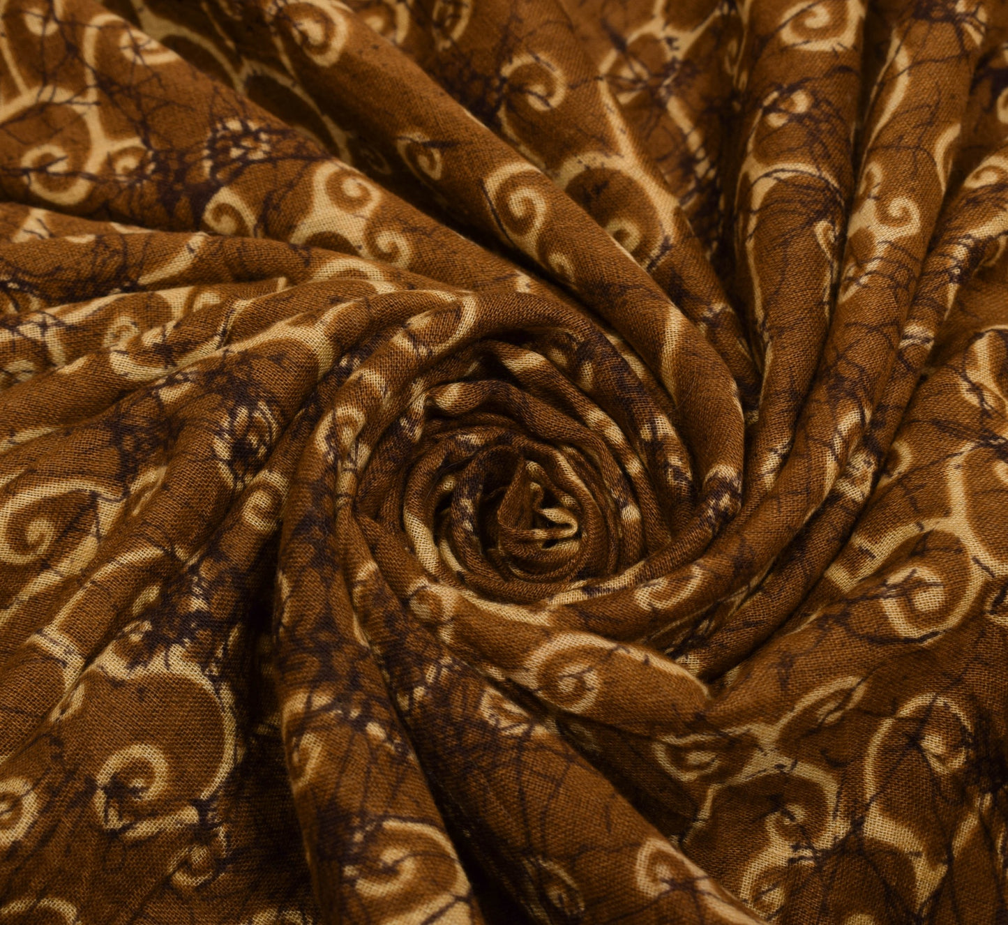 Sushila Vintage Brown Daily Wear Saree 100%Pure Cotton Printed Soft Craft Fabric