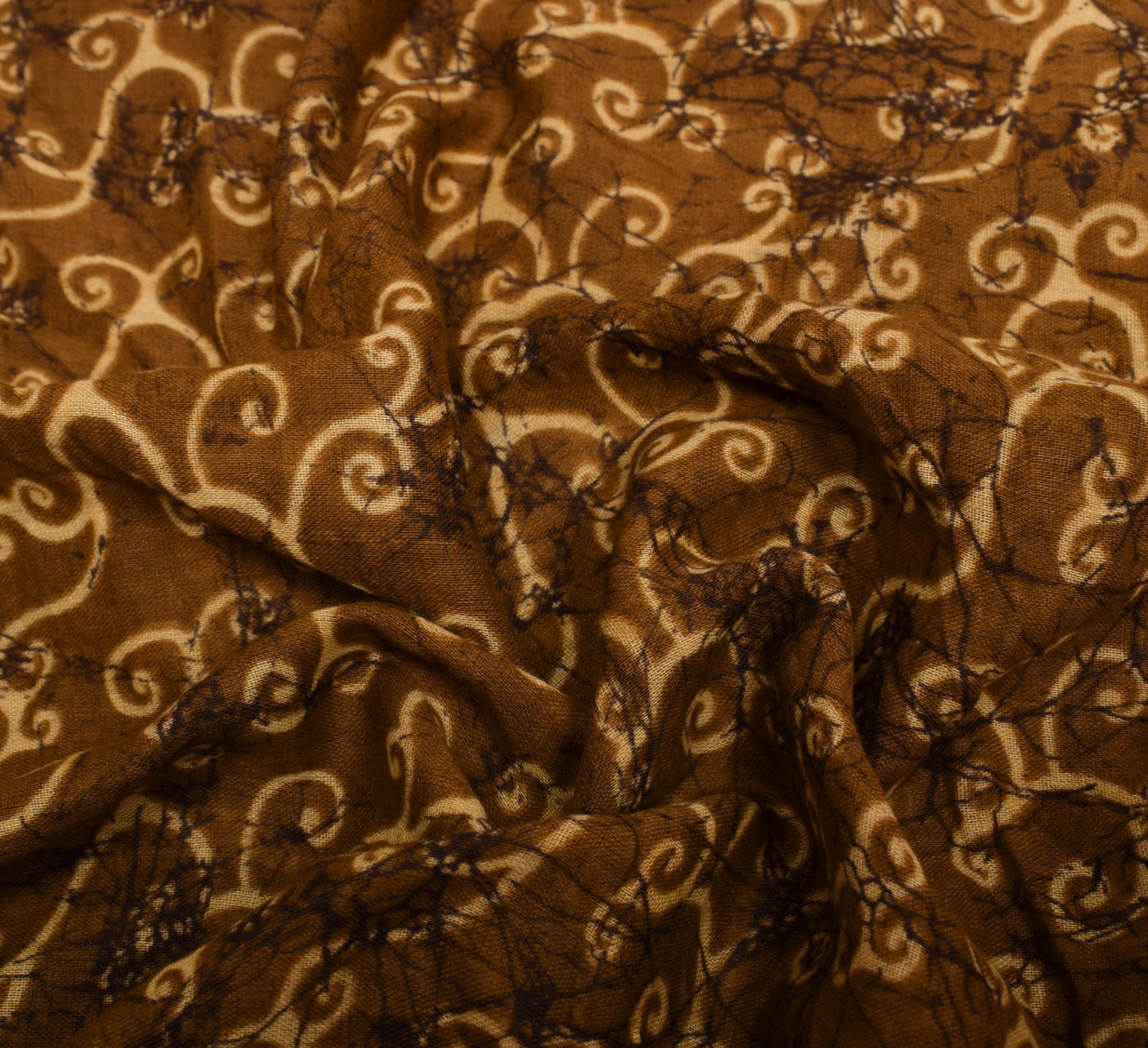 Sushila Vintage Brown Daily Wear Saree 100%Pure Cotton Printed Soft Craft Fabric