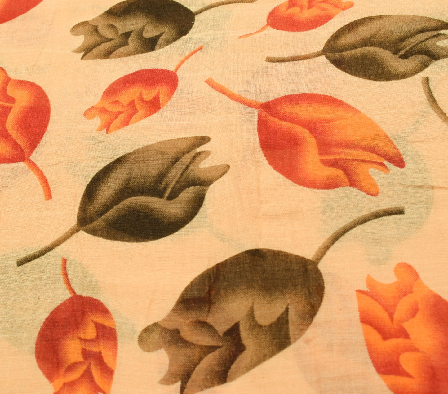 Sushila Vintage Beige Floral Saree 100% Pure Cotton Printed Soft Craft Fabric