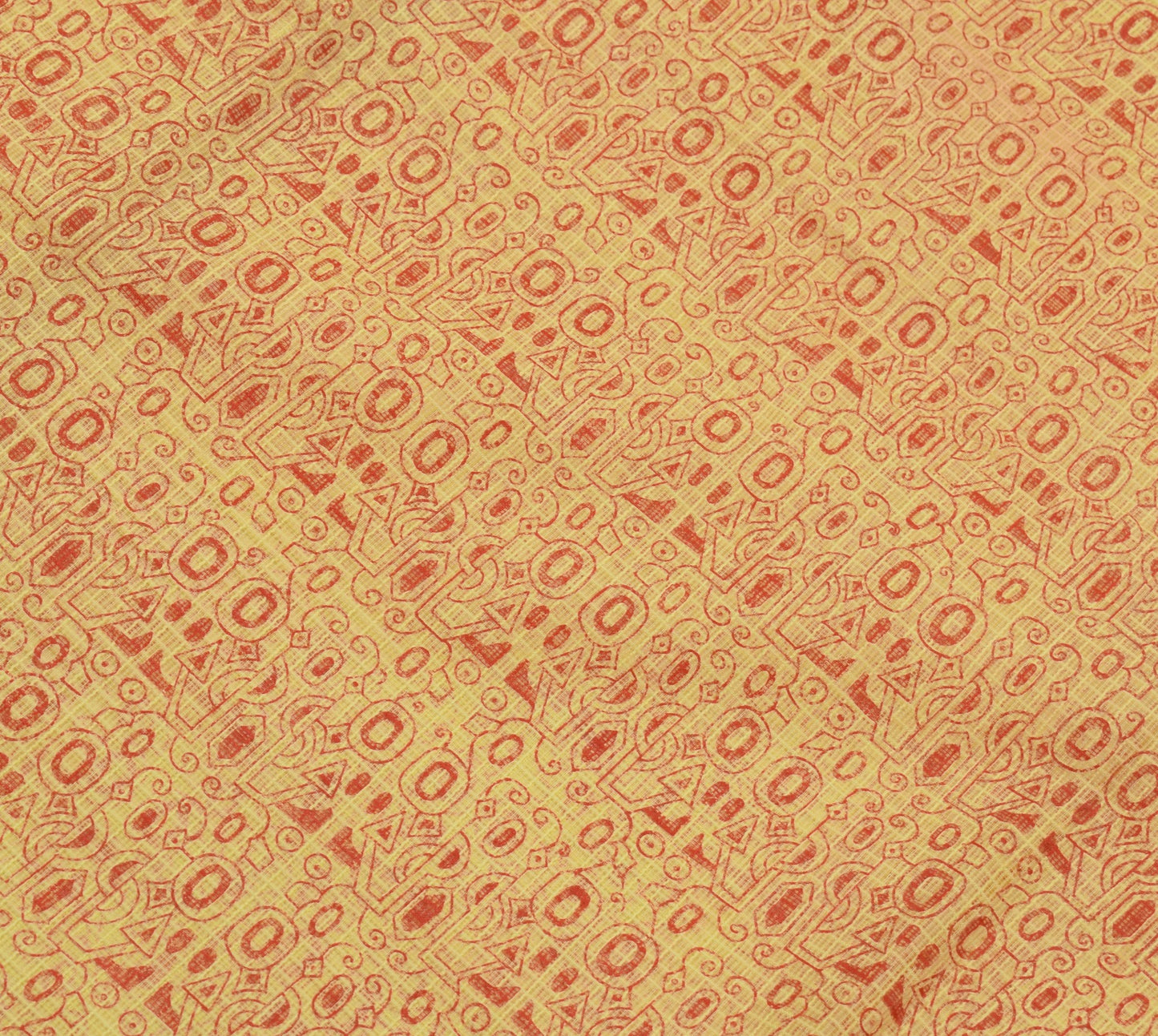 Sushila Vintage Cream Indian Saree 100%Pure Cotton Supernet Printed Craft Fabric