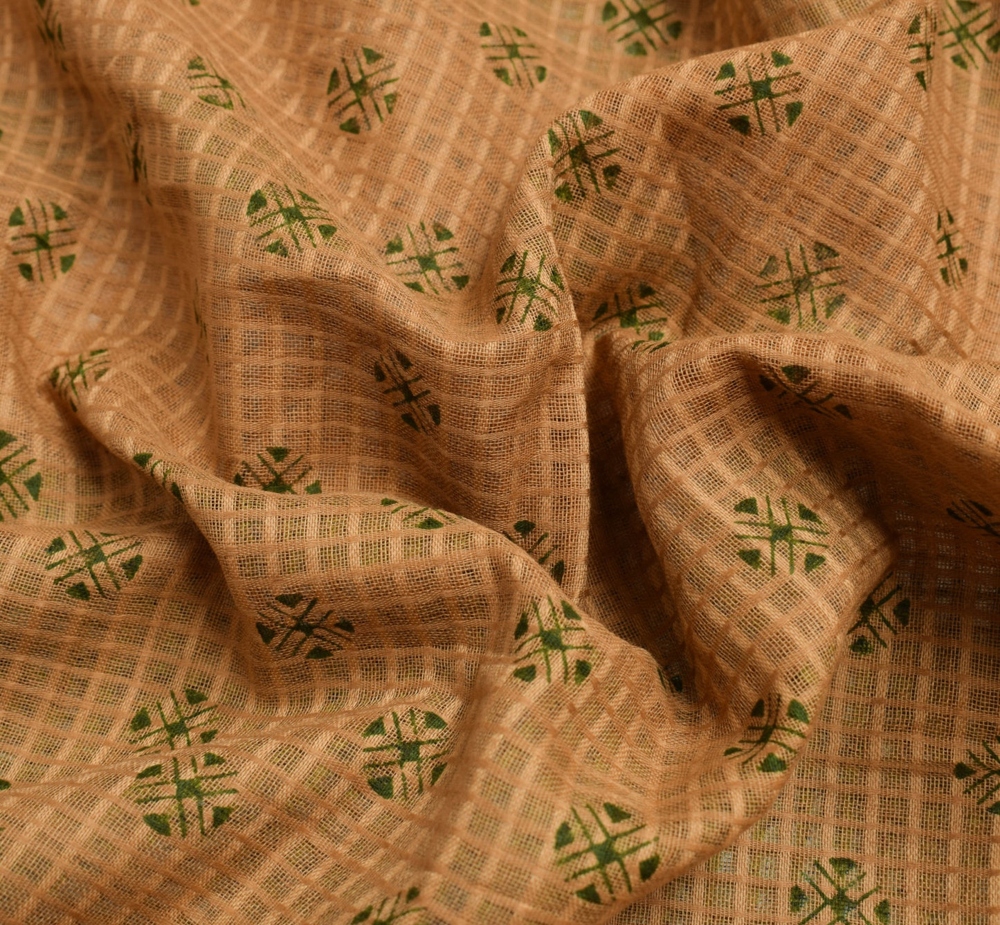 Sushila Vintage Brown Saree 100% Pure Cotton Printed Women Indian Craft Fabric