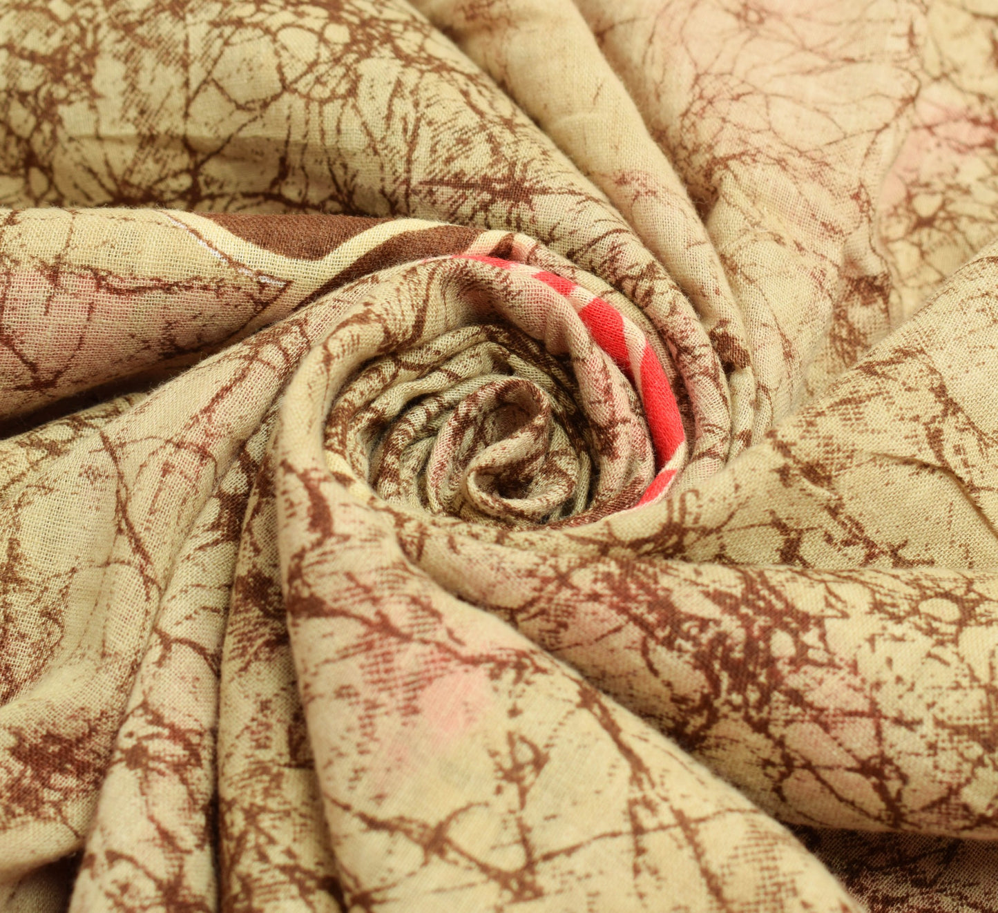 Sushila Vintage Cream Saree 100% Pure Cotton Printed Indian Soft Craft Fabric