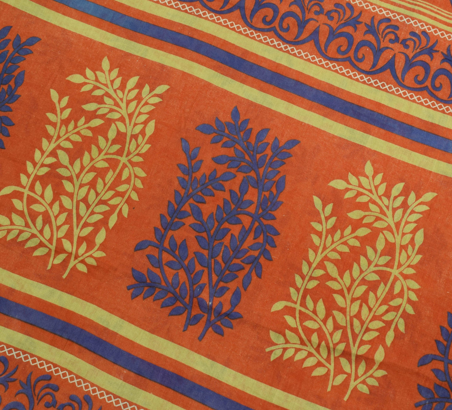 Sushila Vintage Light Green Saree Pure Cotton Printed Floral Soft Craft Fabric