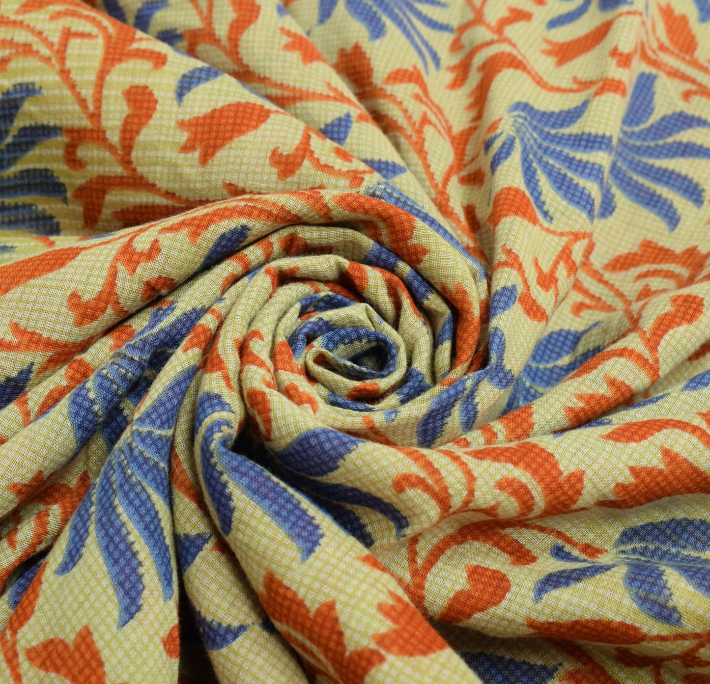 Sushila Vintage Light Green Saree Pure Cotton Printed Floral Soft Craft Fabric