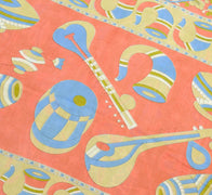 Sushila Vintage Musical Instruments Design Green Kalamkari Printed Cotton Saree