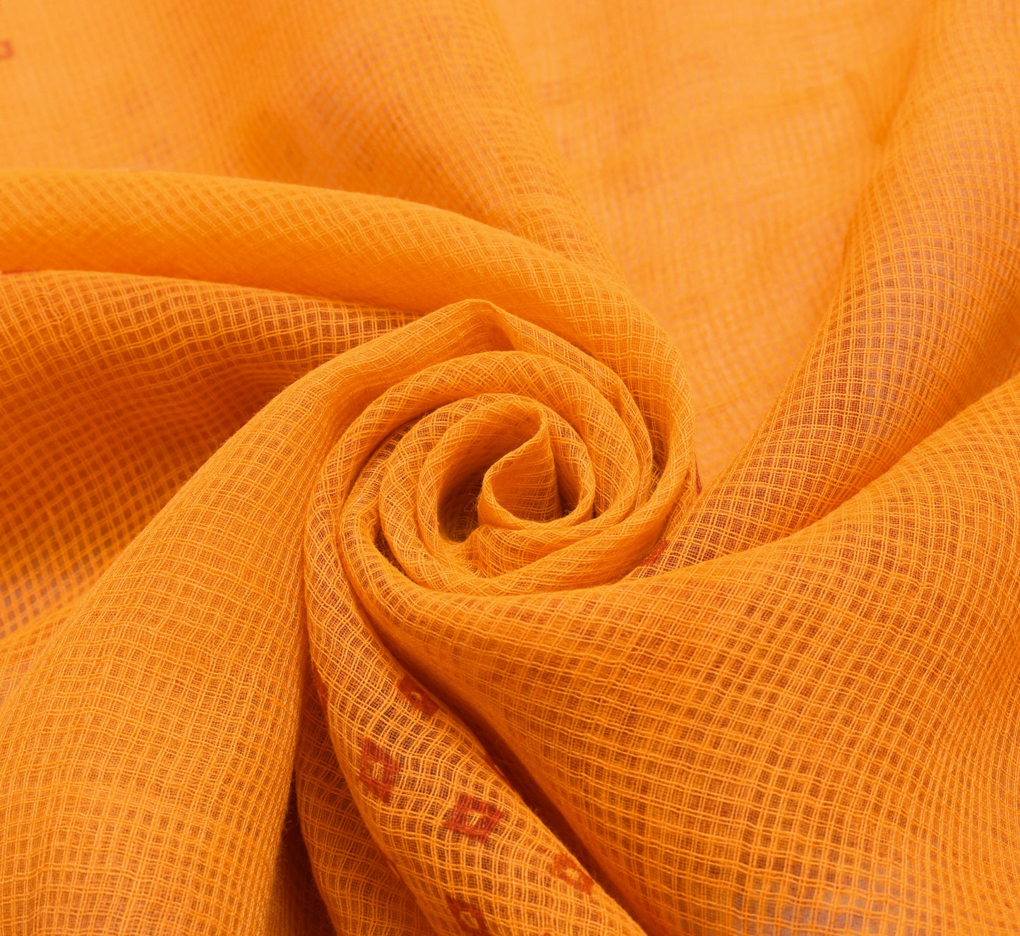 Sushila Vintage Orange Women Saree 100%Pure Cotton Bandhani Printed Craft Fabric