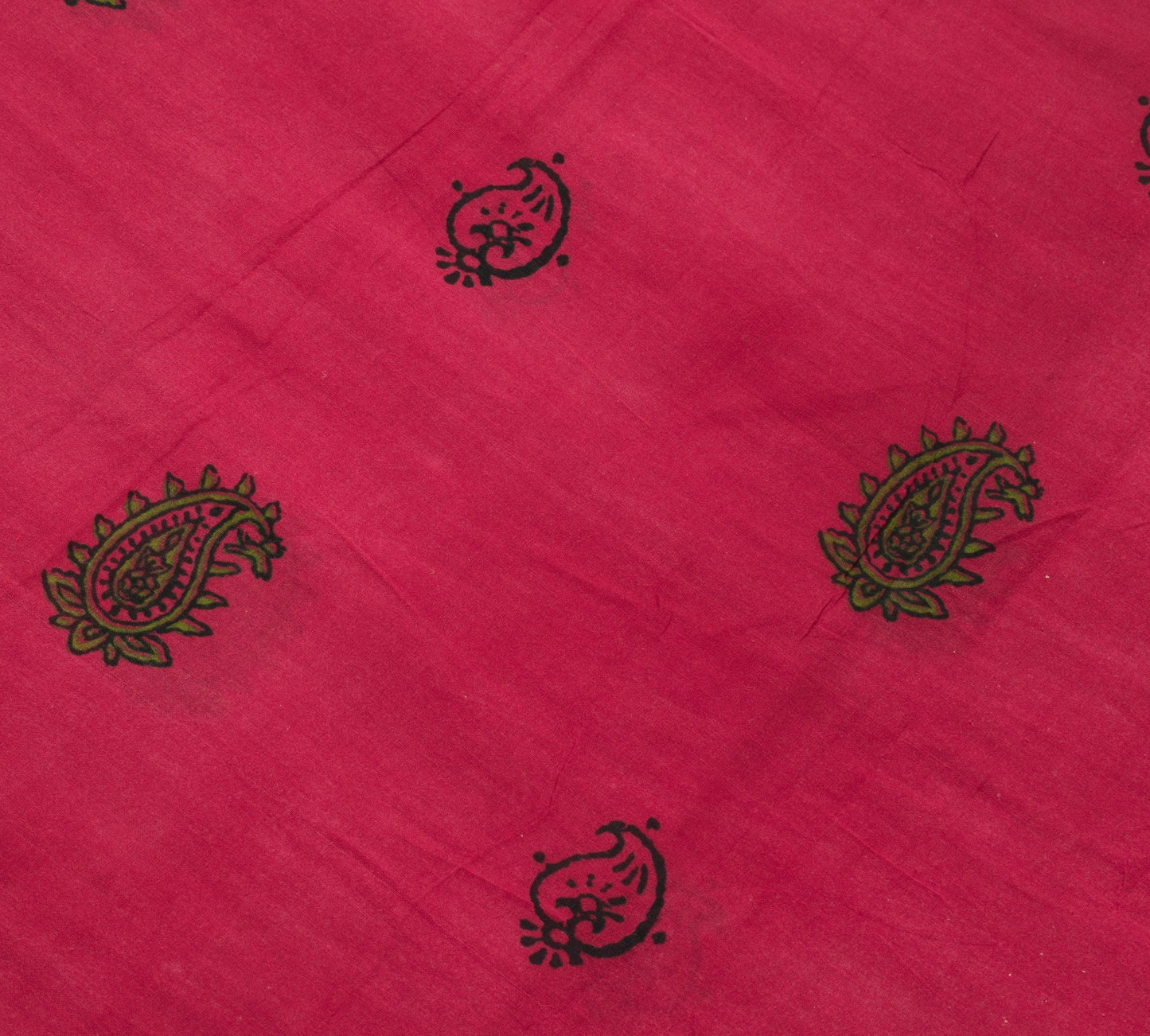 Sushila Vintage Maroon Saree Pure Cotton Hand Block Printed Soft Craft Fabric