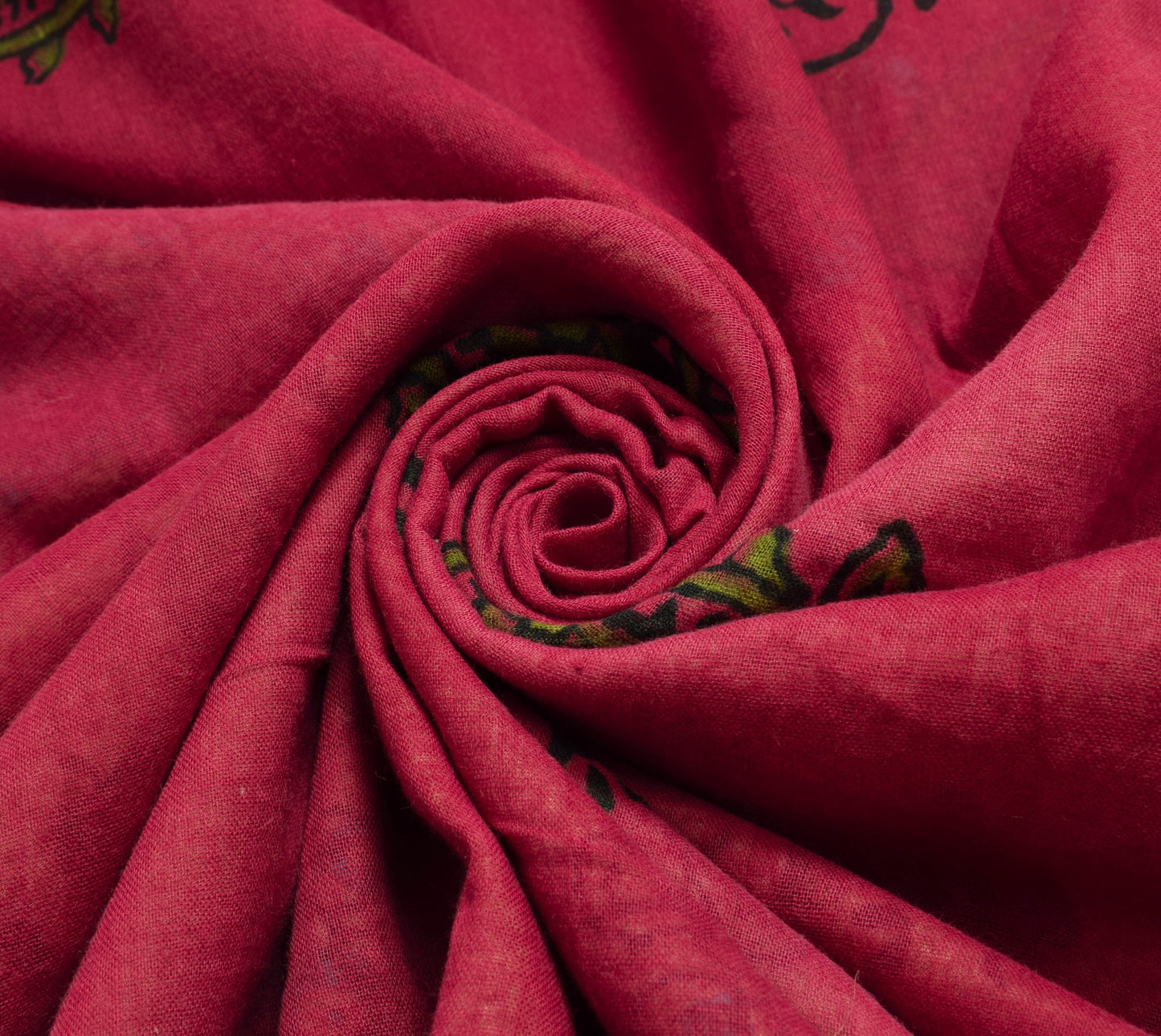 Sushila Vintage Maroon Saree Pure Cotton Hand Block Printed Soft Craft Fabric