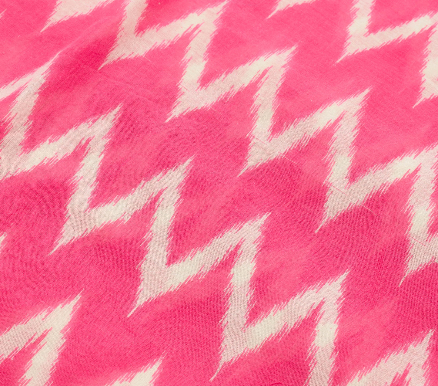 Sushila Vintage Pink Women Saree 100%Pure Cotton Ikat Printed Soft Craft Fabric