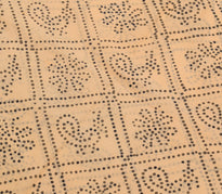 Sushila Vintage Peach Saree 100%Pure Cotton Polka Dot Hand Block Printed Fabric