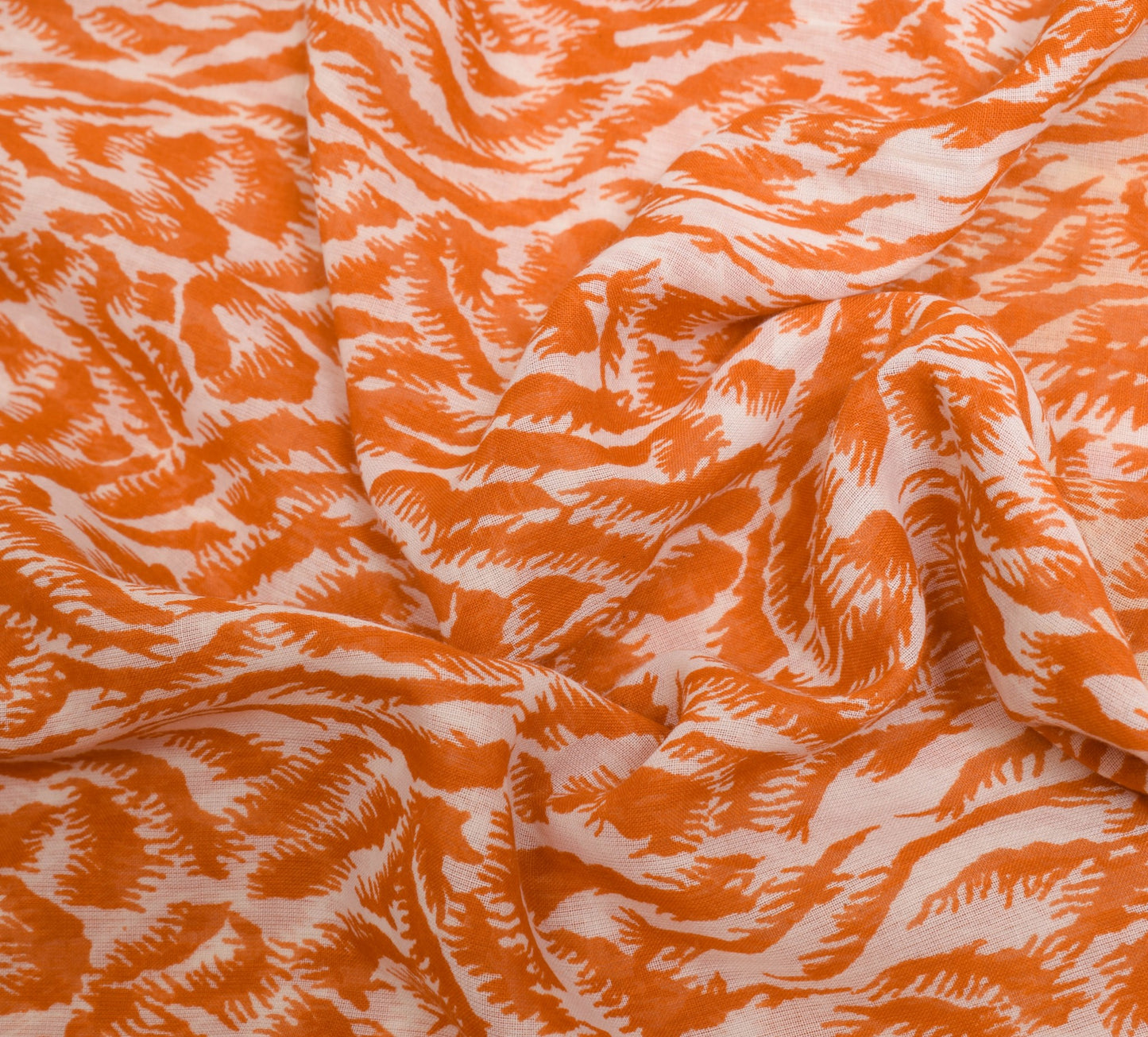 Sushila Vintage Cream & Orange Saree 100% Pure Cotton Printed Soft Craft Fabric