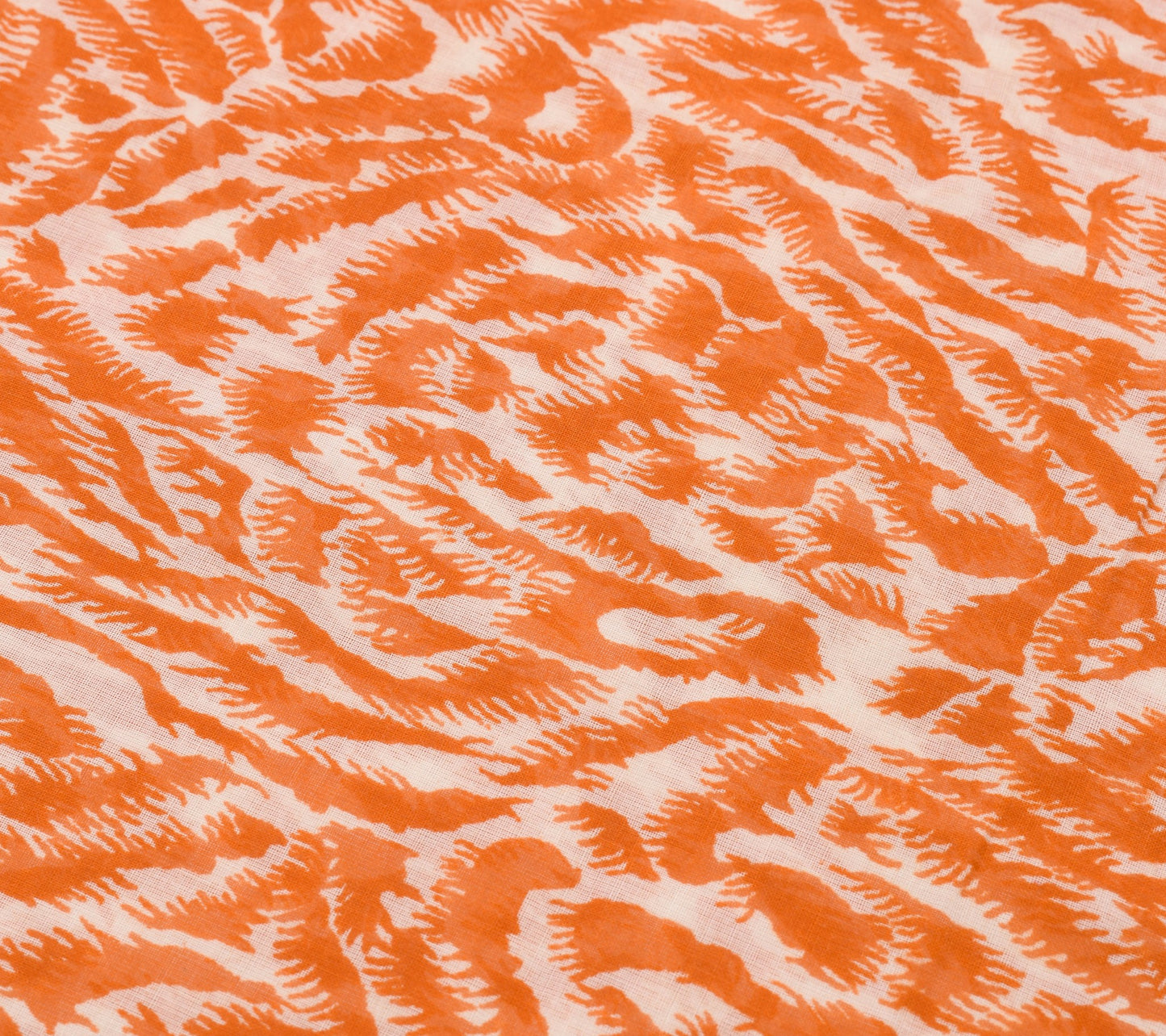 Sushila Vintage Cream & Orange Saree 100% Pure Cotton Printed Soft Craft Fabric