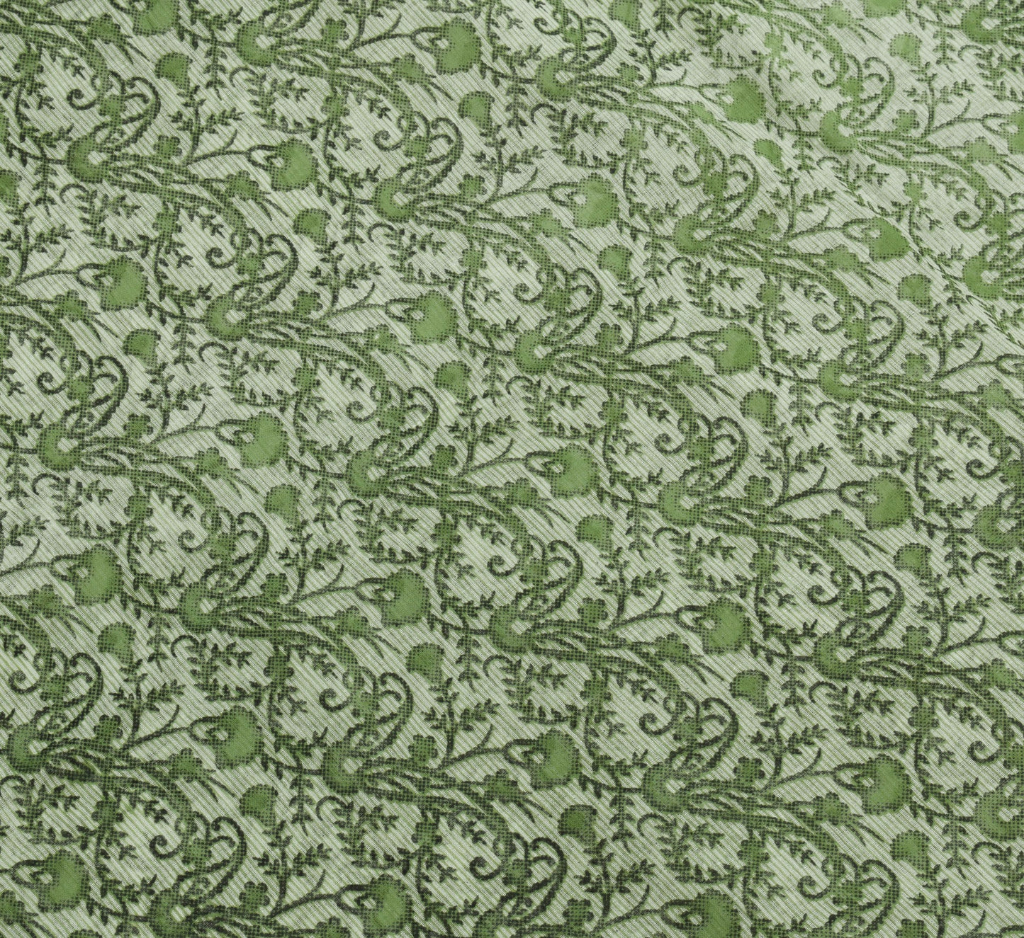 Sushila Vintage White Saree 100% Pure Cotton Printed Women's Floral Craft Fabric