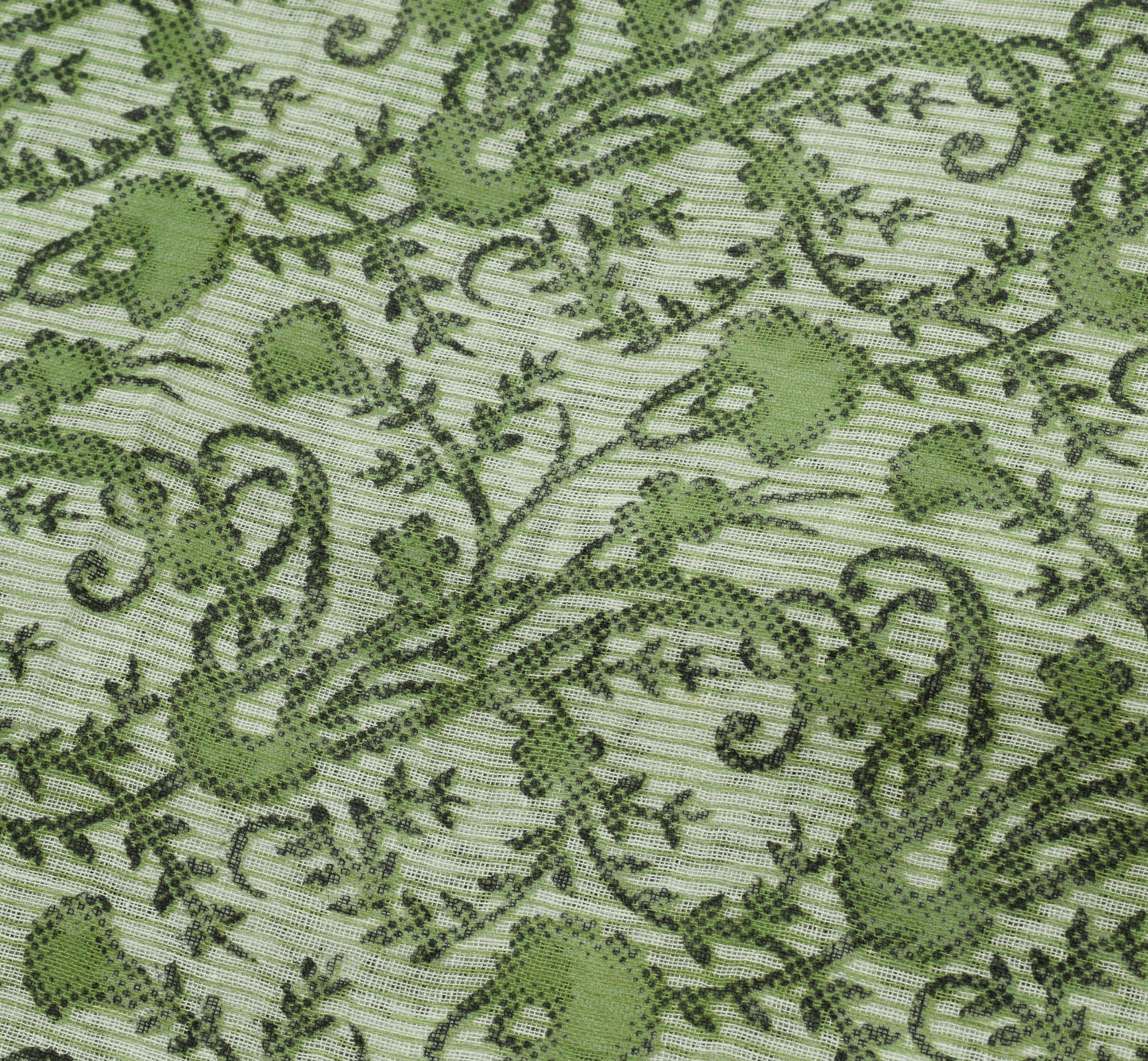 Sushila Vintage White Saree 100% Pure Cotton Printed Women's Floral Craft Fabric