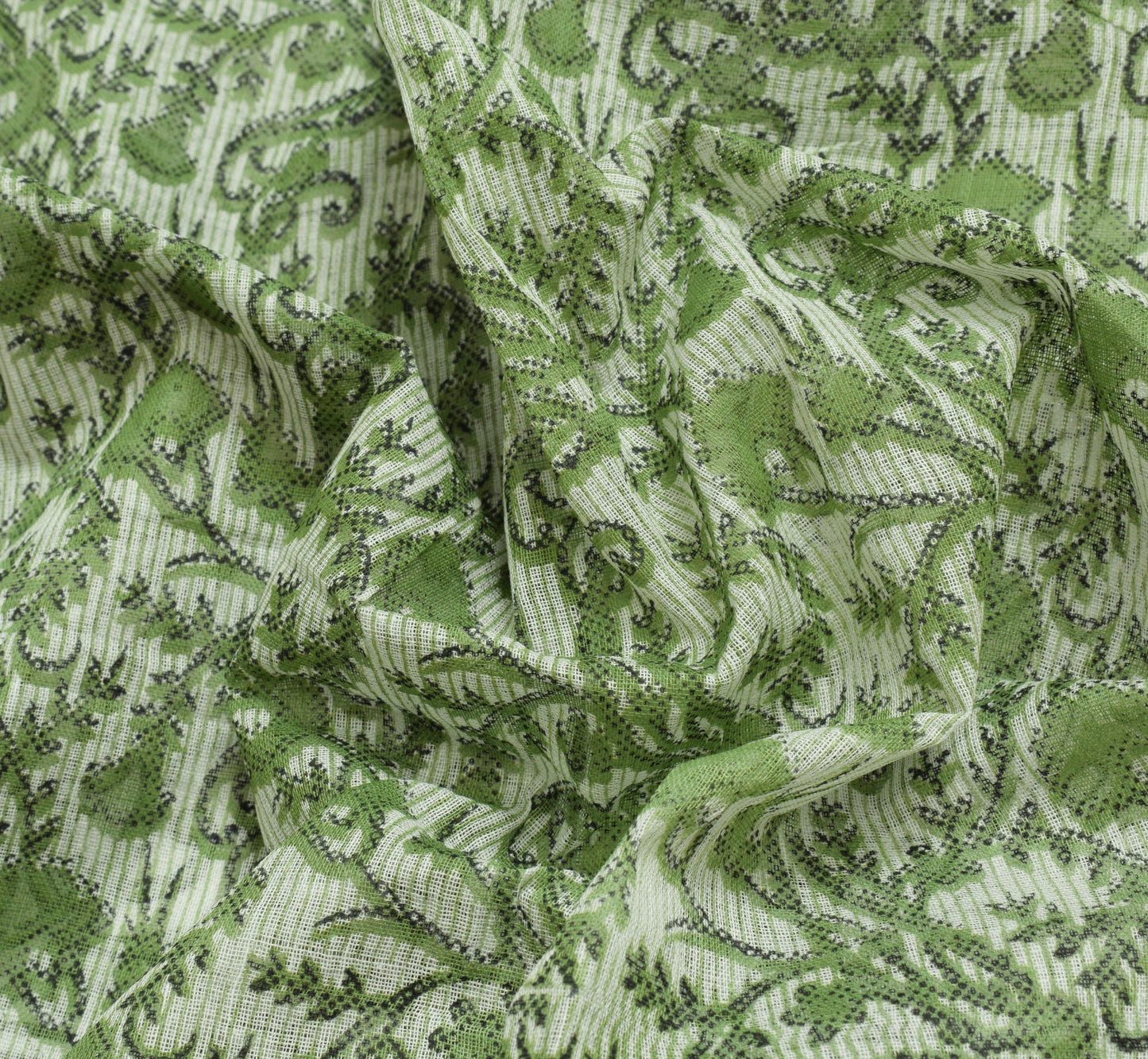 Sushila Vintage White Saree 100% Pure Cotton Printed Women's Floral Craft Fabric