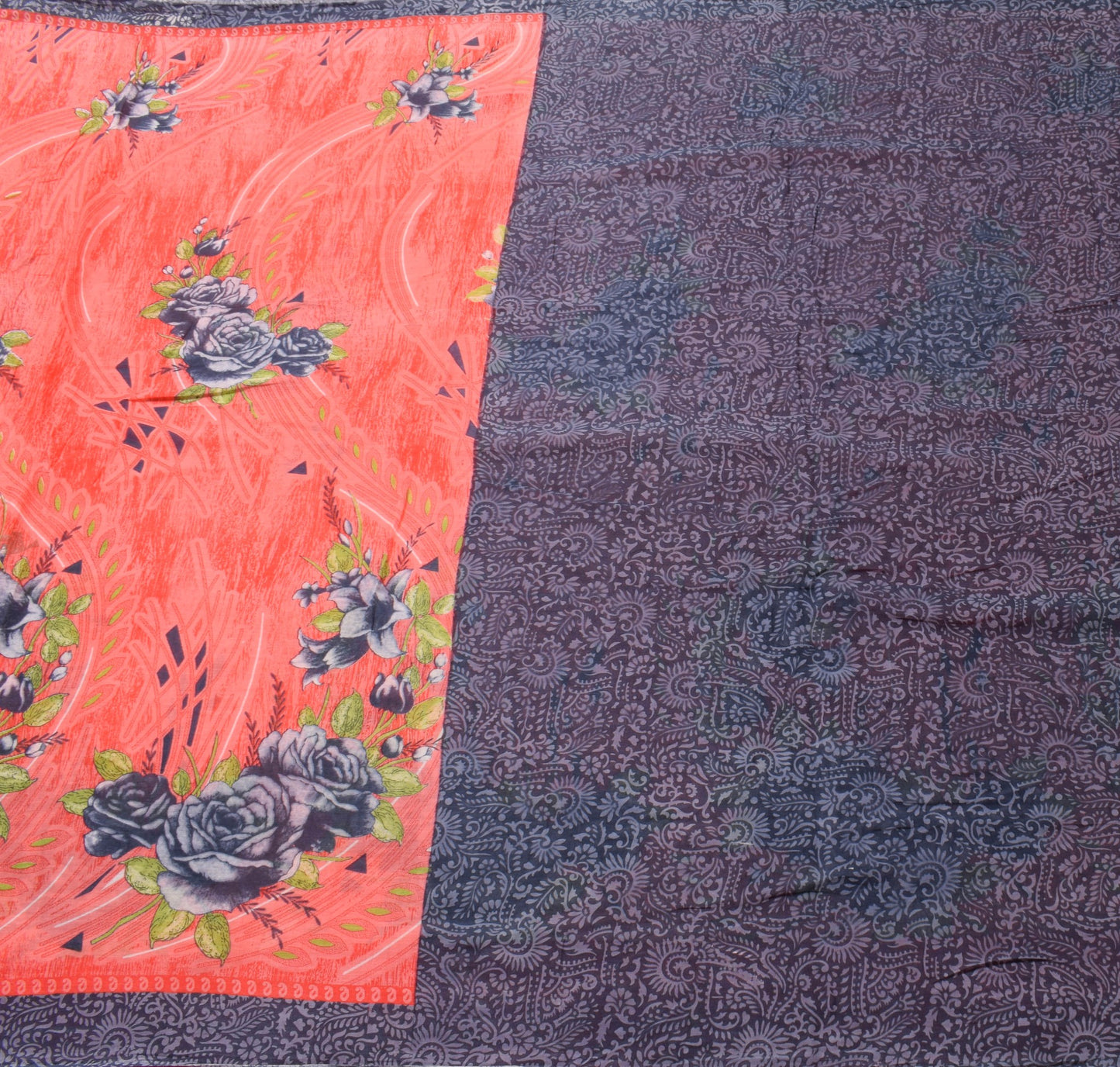 Sushila Vintage Pink Floral Women Saree Pure Cotton Printed Soft Craft Fabric