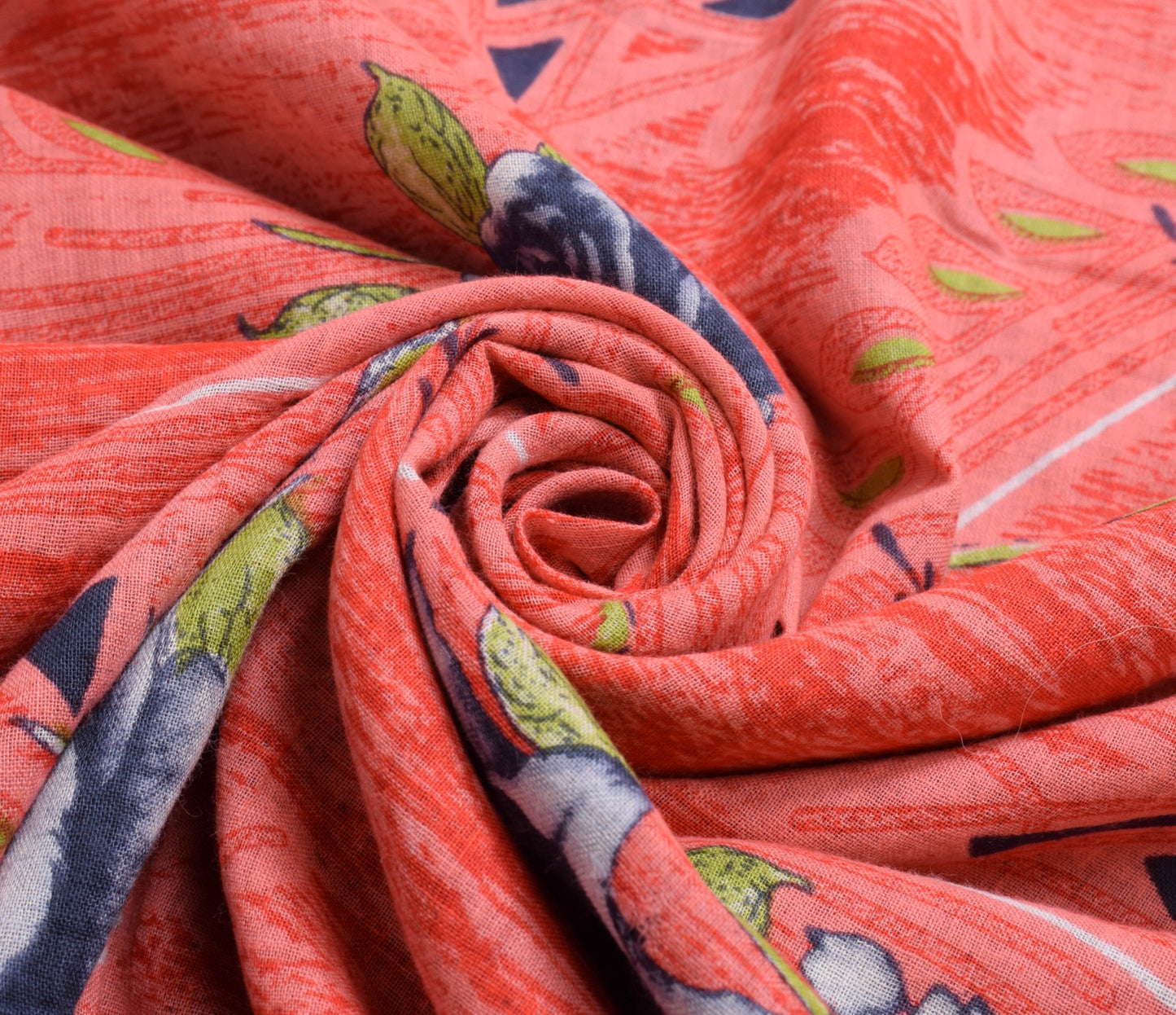 Sushila Vintage Pink Floral Women Saree Pure Cotton Printed Soft Craft Fabric