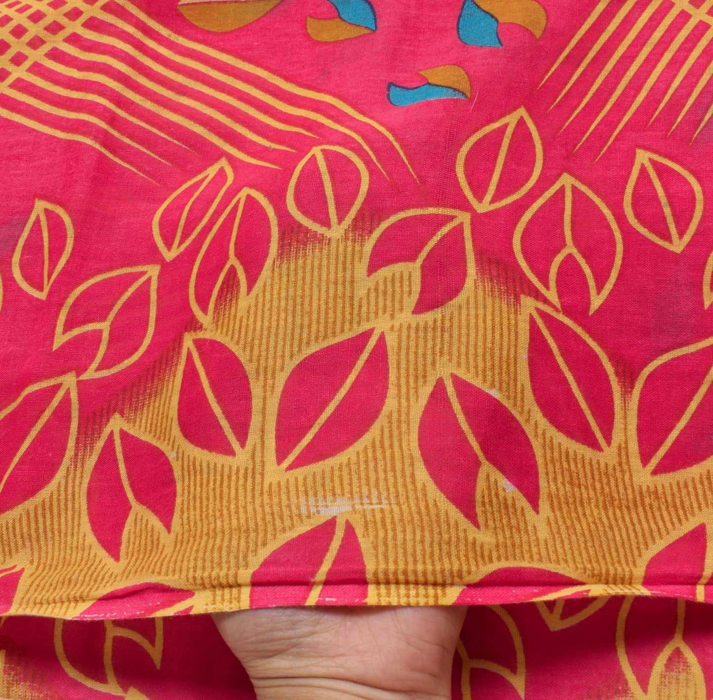 Sushila Vintage Magenta Floral Saree 100% Pure Cotton Printed Soft Craft Fabric
