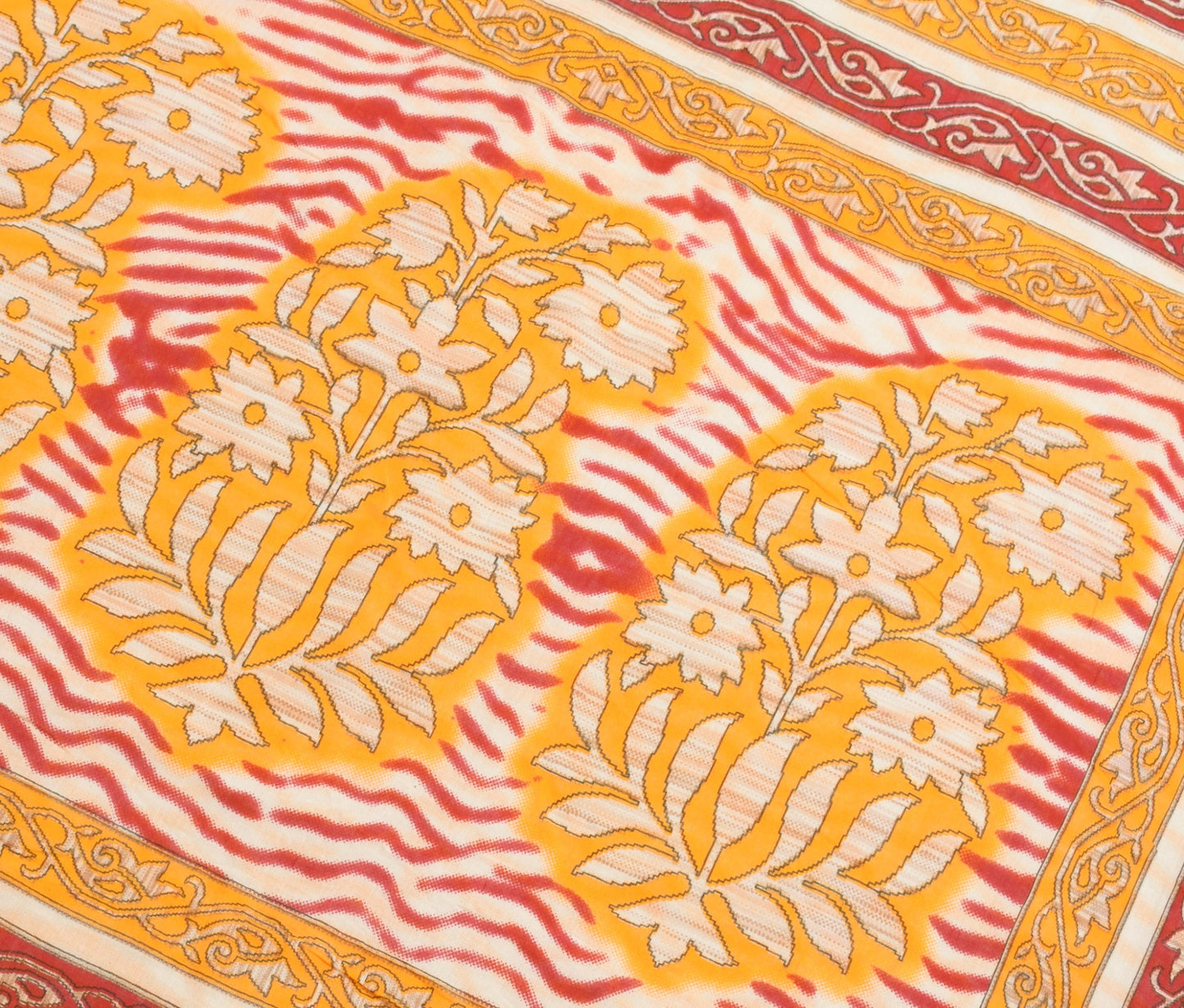 Sushila Vintage White Daily Wear Saree 100% Pure Cotton Printed Craft Fabric