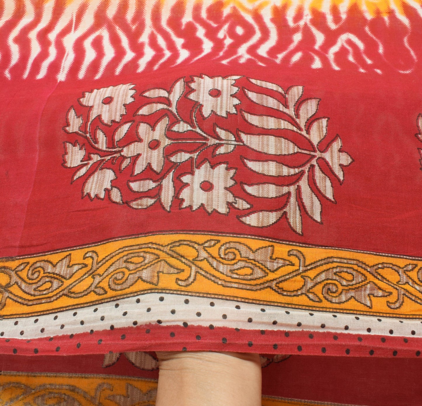 Sushila Vintage White Daily Wear Saree 100% Pure Cotton Printed Craft Fabric