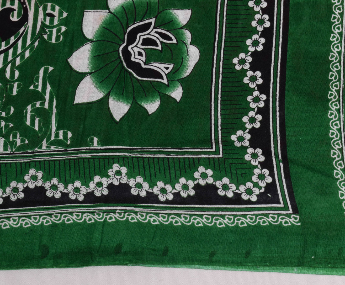 Sushila Vintage Black Women's Saree 100% Pure Cotton Printed Soft Craft Fabric