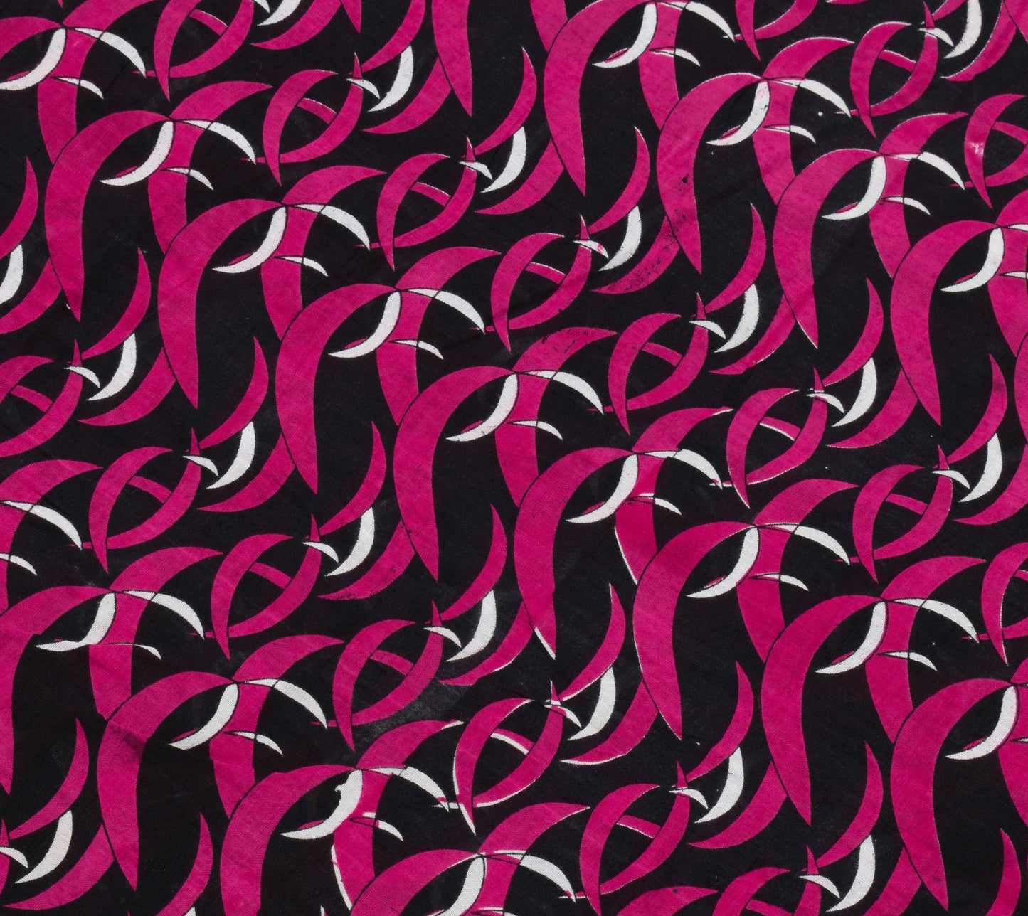 Sushila Vintage Black Women's Saree 100% Pure Cotton Printed Soft Craft Fabric