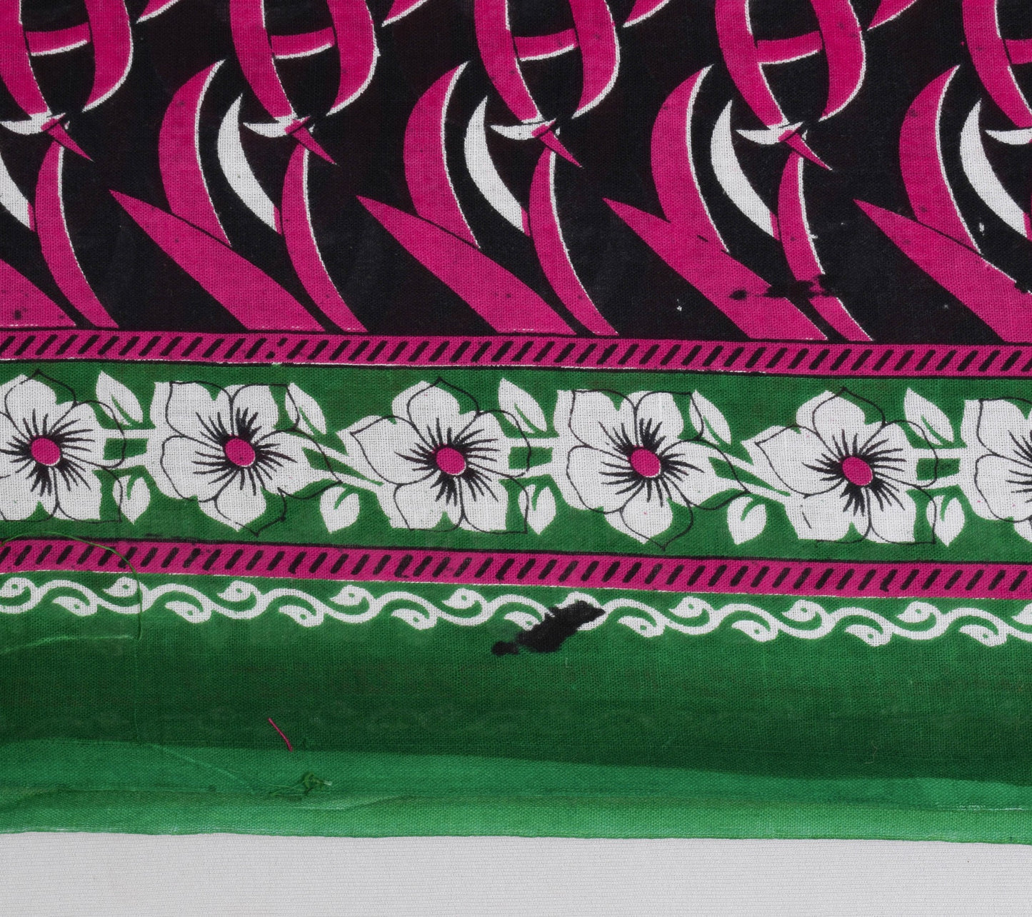 Sushila Vintage Black Women's Saree 100% Pure Cotton Printed Soft Craft Fabric