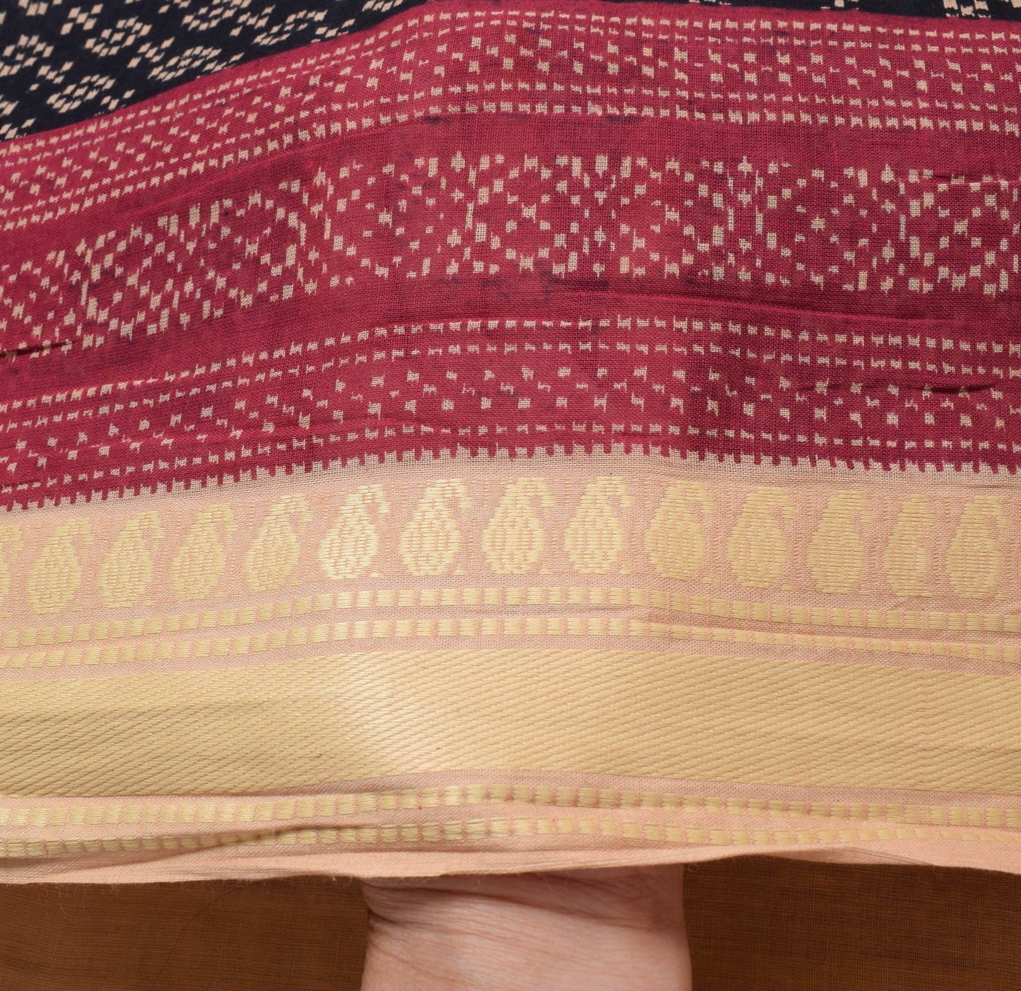 Sushila Vintage Black Saree 100% Pure Cotton Printed Daily Wear Craft Fabric