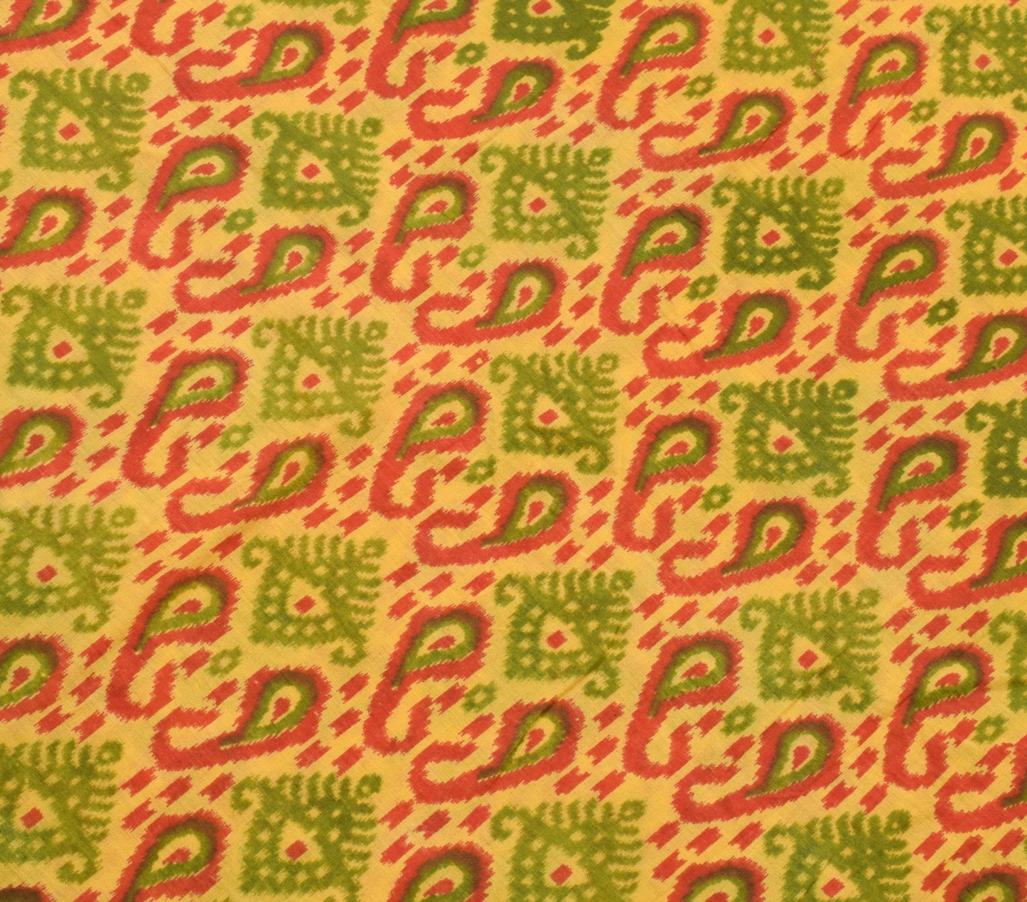 Sushila Vintage Yellow Saree 100% Pure Cotton Printed Soft Craft Dress Fabric