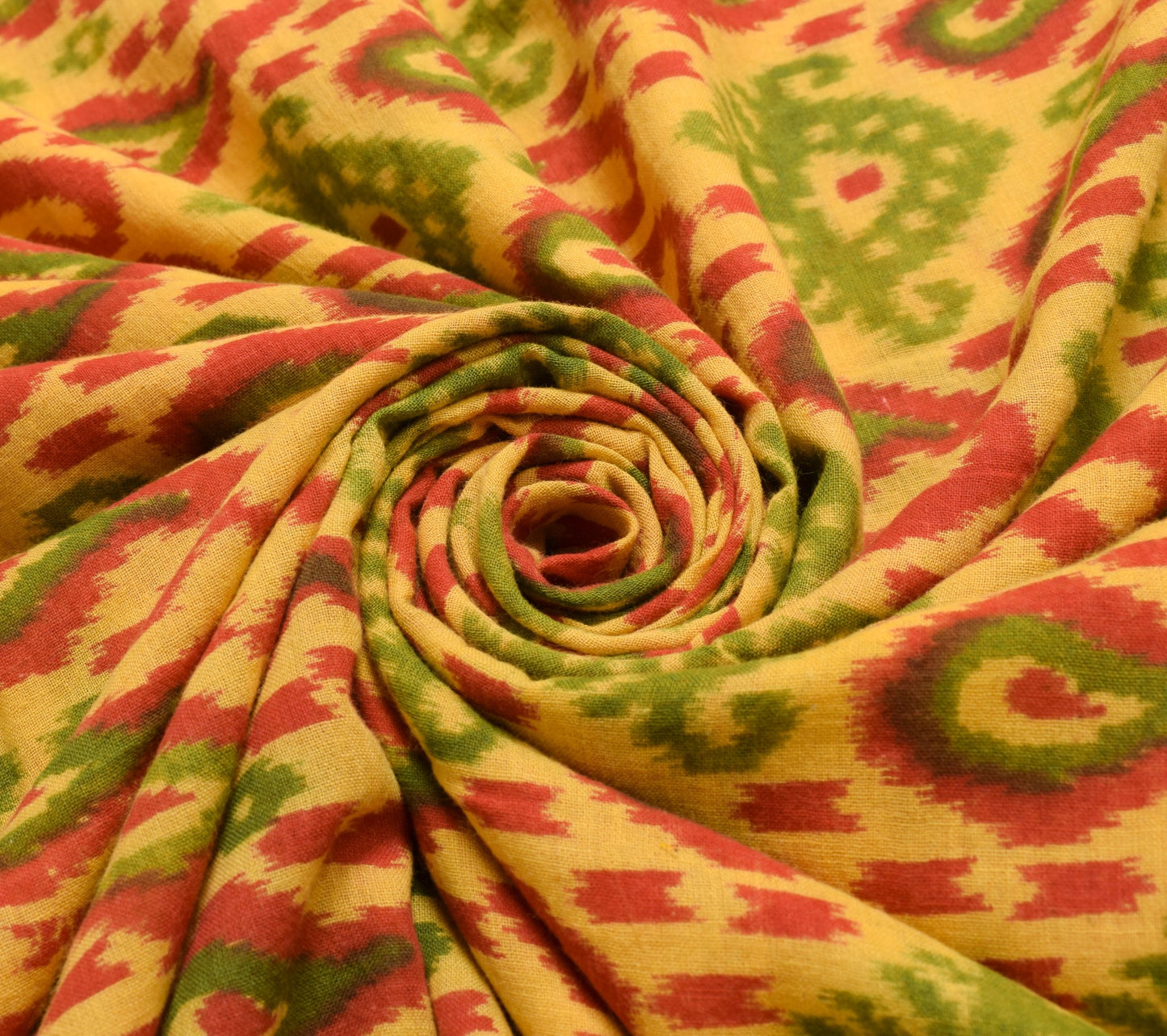 Sushila Vintage Yellow Saree 100% Pure Cotton Printed Soft Craft Dress Fabric