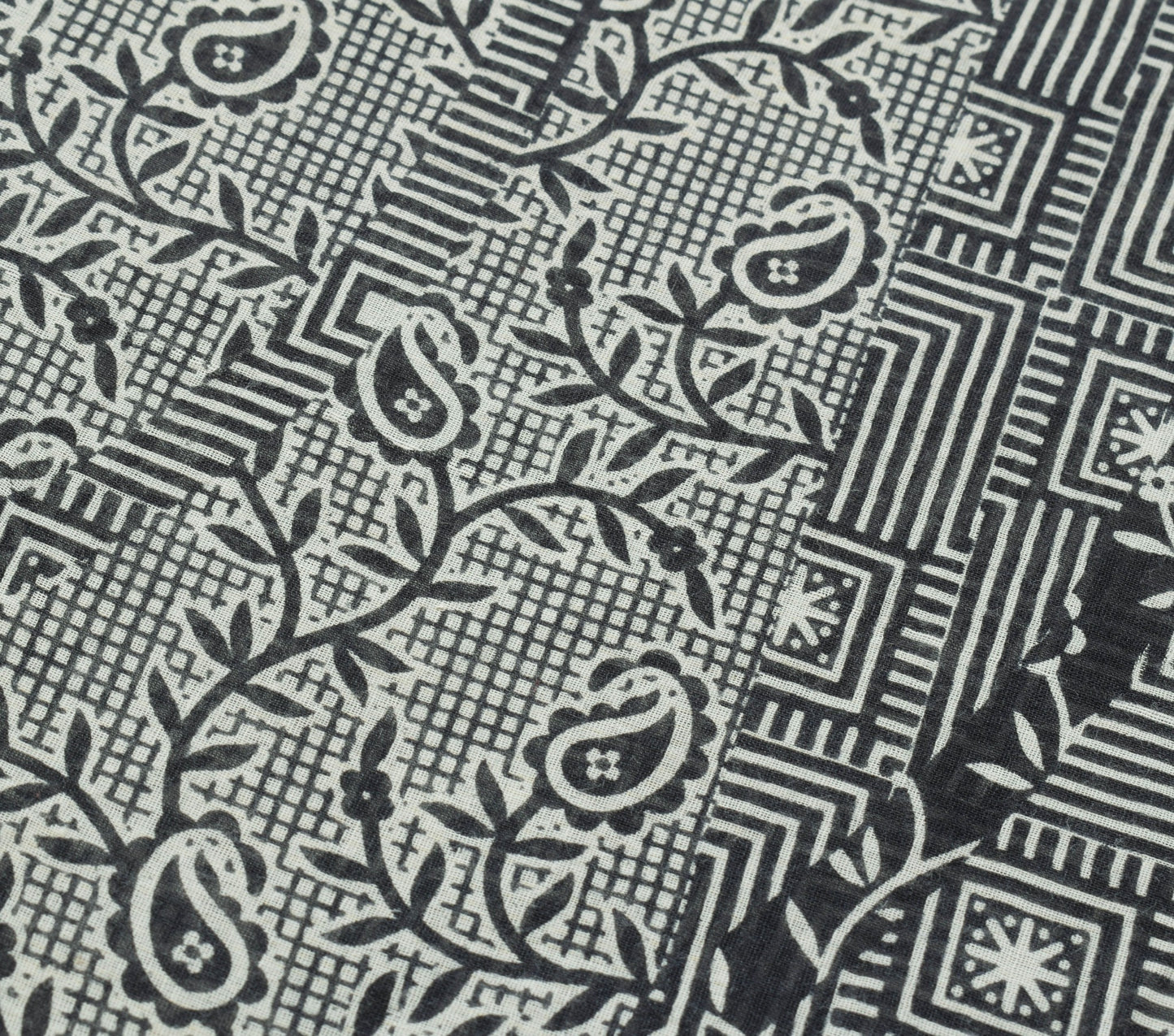 Sushila Vintage Black Saree 100%Pure Cotton Printed Daily Wear Soft Craft Fabric