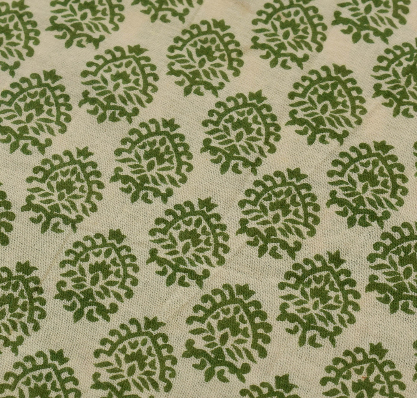 Sushila Vintage Cream Saree 100% Pure Cotton Printed Soft Craft Floral Fabric