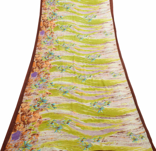 Sushila Vintage Floral Saree  Pure Cotton Printed Soft Craft Multi-Color Fabric