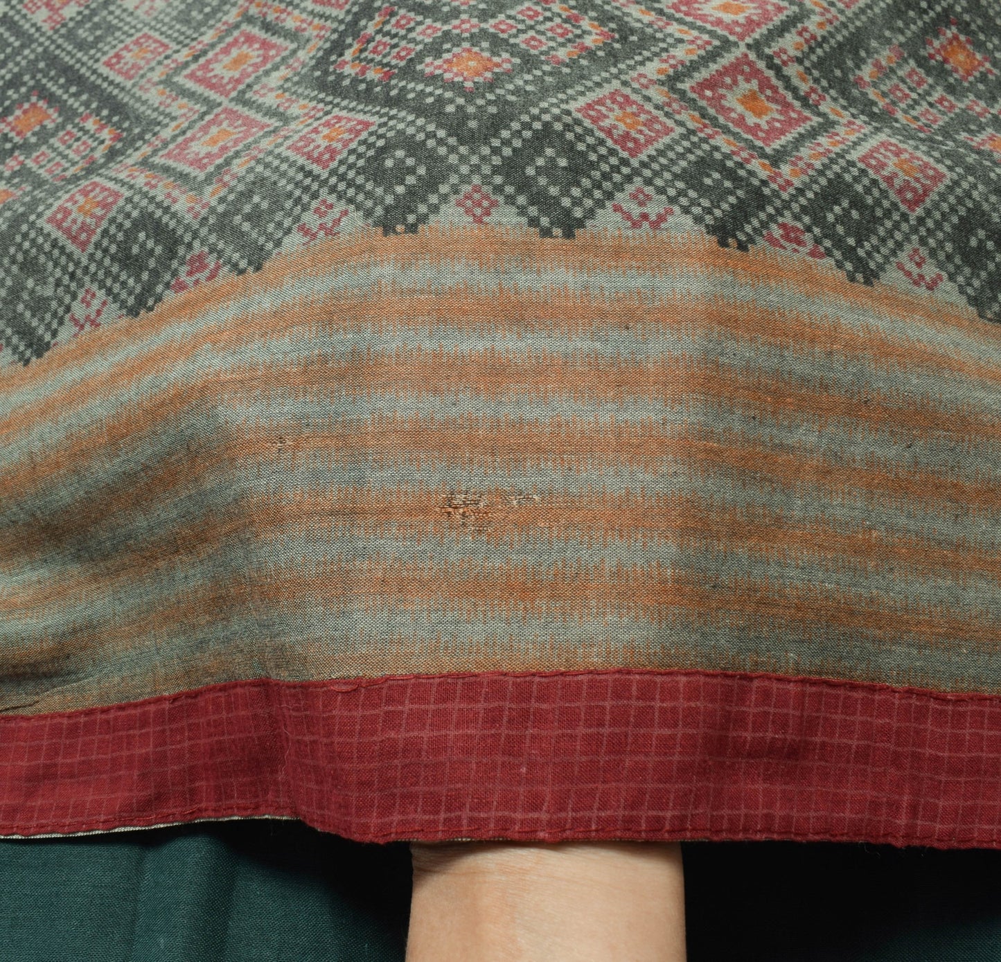 Sushila Vintage Black Geometrical Saree 100% Pure Cotton Printed Craft Fabric