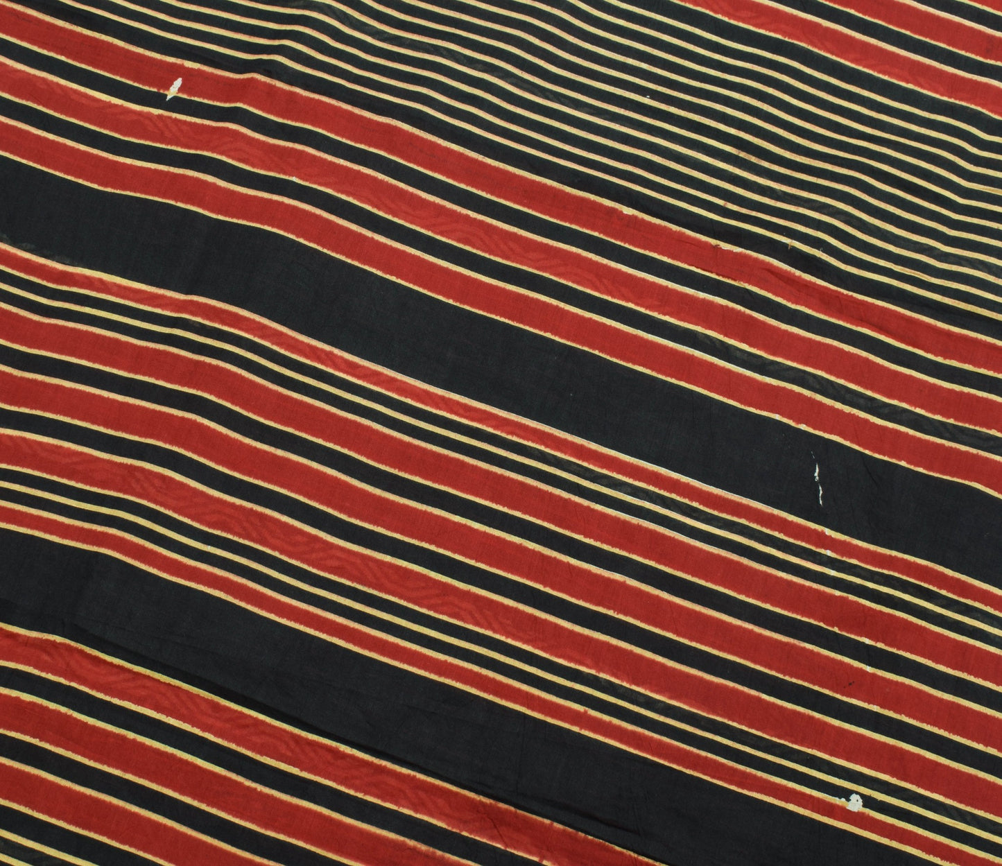 Sushila Vintage Black Saree 100% Pure Cotton Printed Stripes Women Craft Fabric