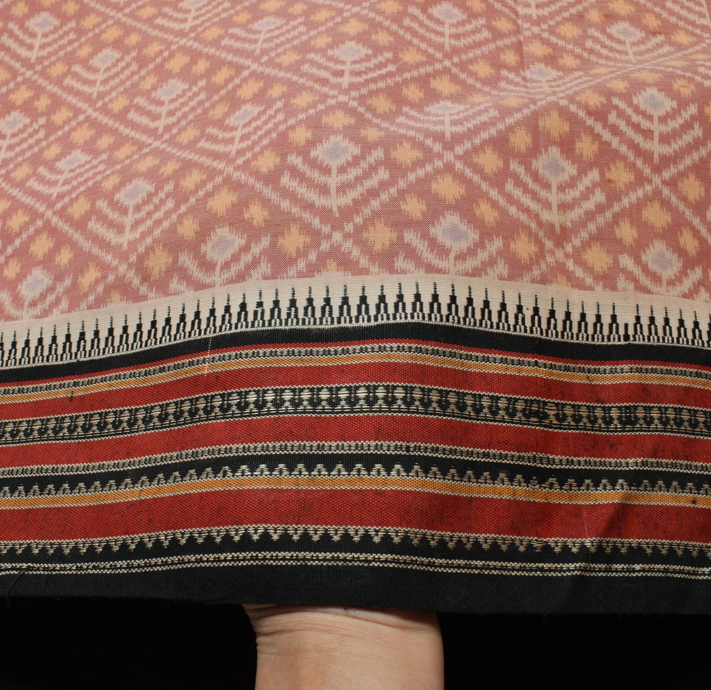 Sushila Vintage Saree 100% Pure Cotton Printed with Woven Border Craft Fabric