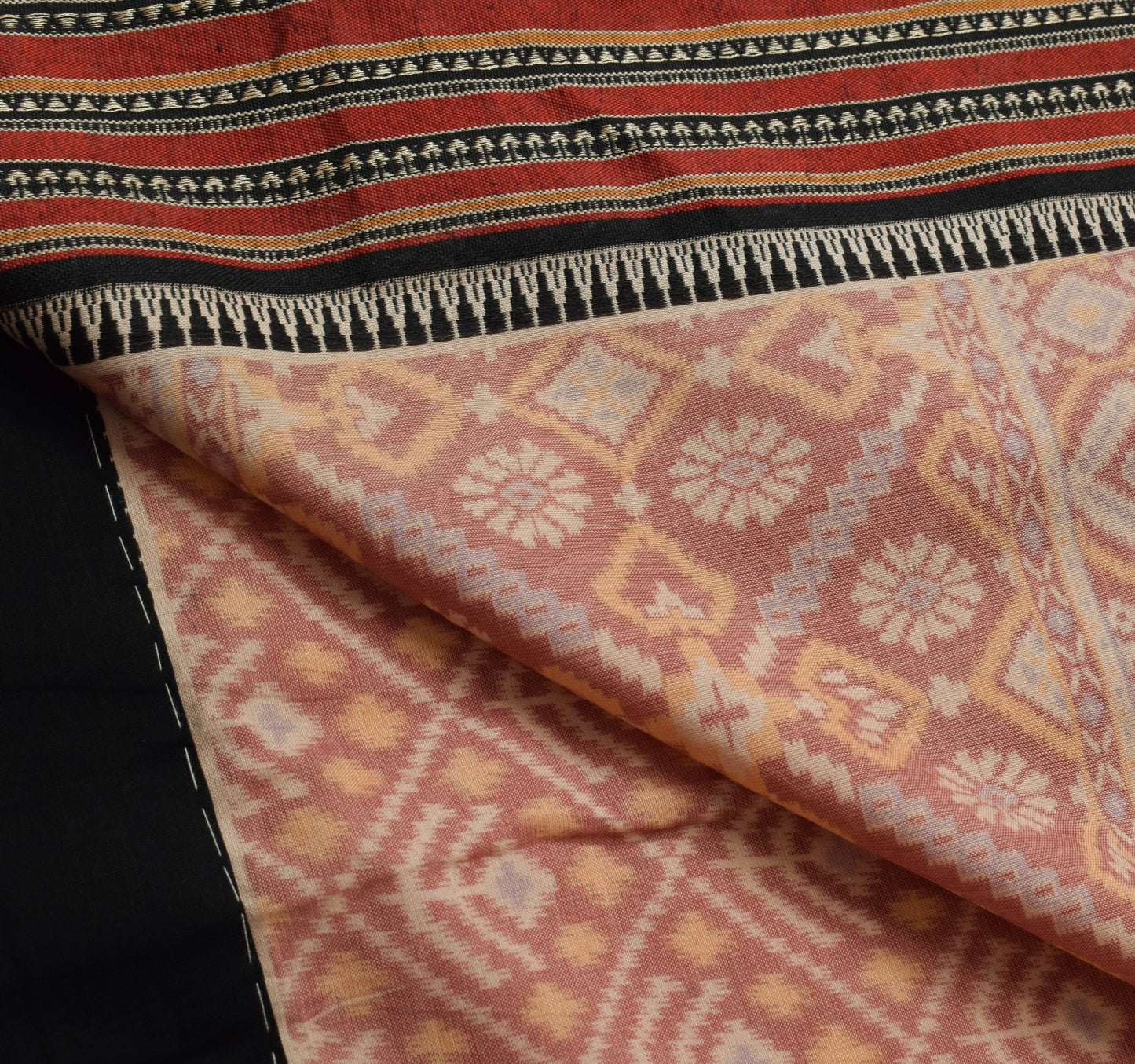 Sushila Vintage Saree 100% Pure Cotton Printed with Woven Border Craft Fabric