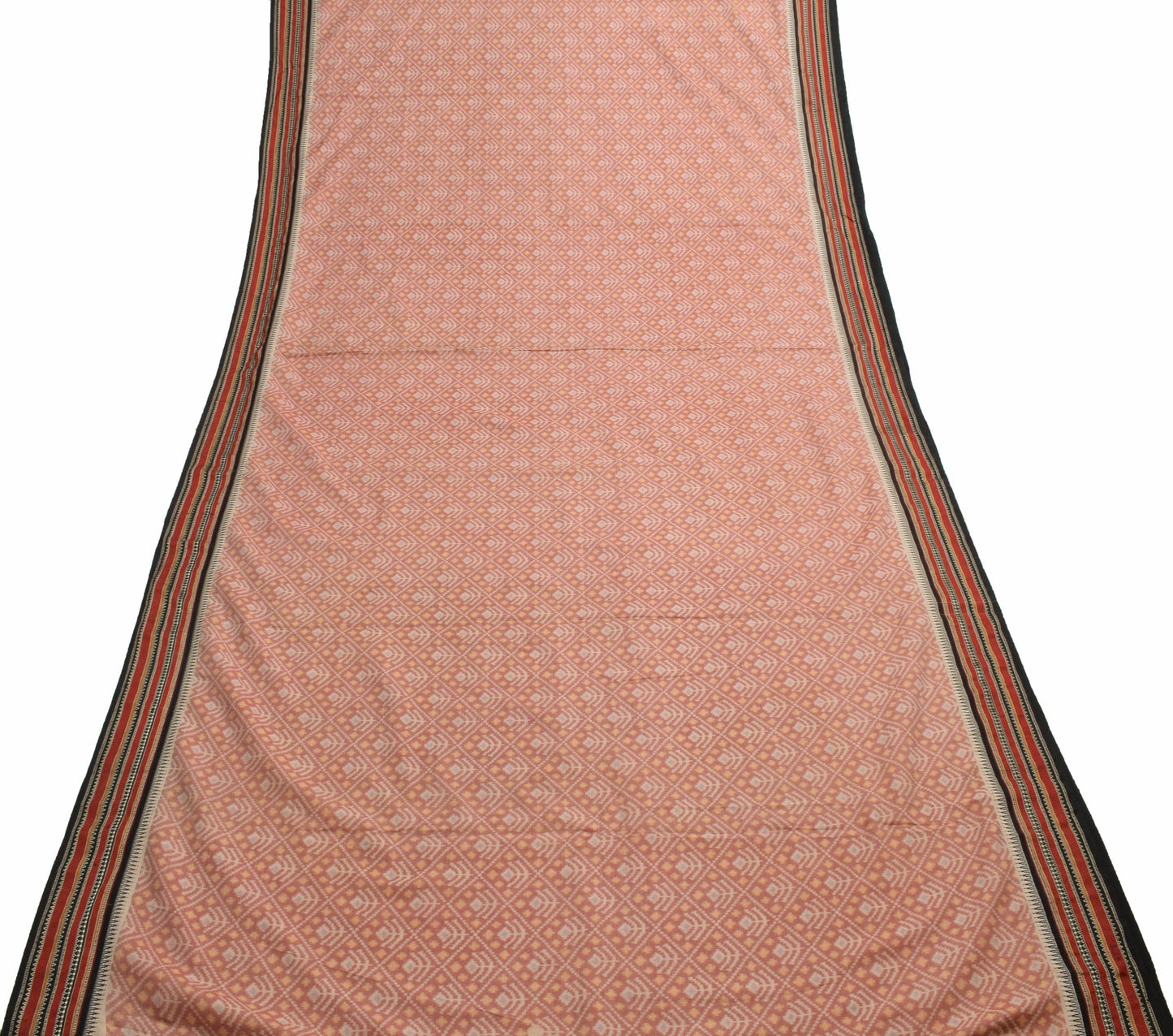 Sushila Vintage Saree 100% Pure Cotton Printed with Woven Border Craft Fabric