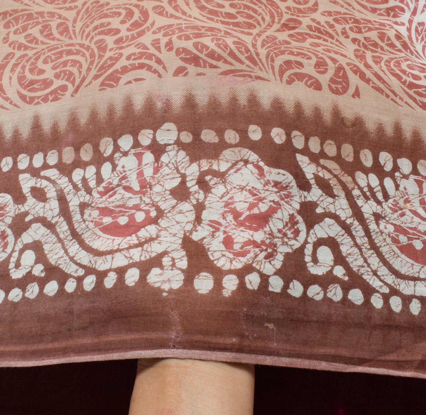 Sushila Vintage Floral Brown Saree 100% Pure Cotton Printed Soft Craft Fabric