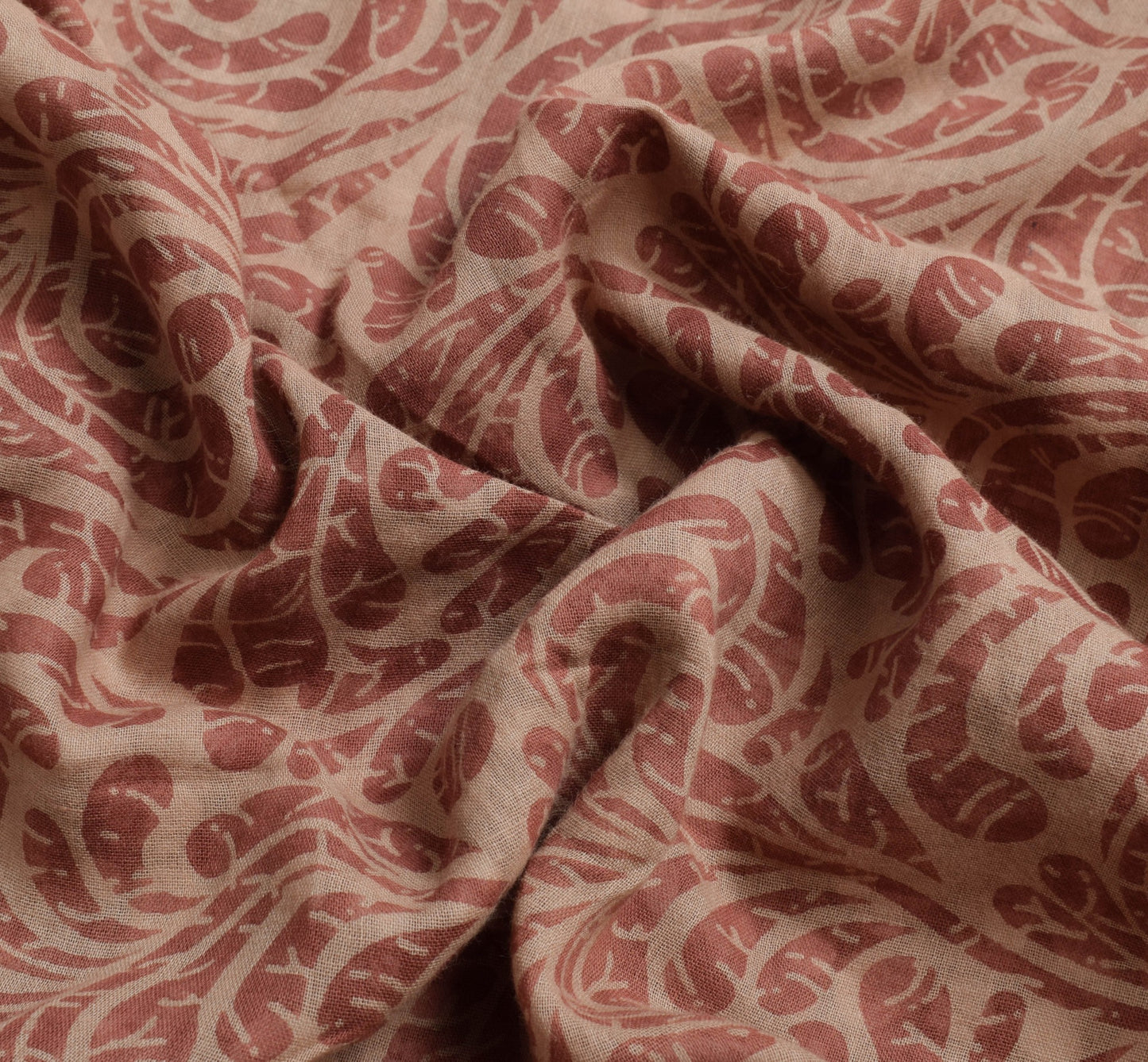 Sushila Vintage Floral Brown Saree 100% Pure Cotton Printed Soft Craft Fabric