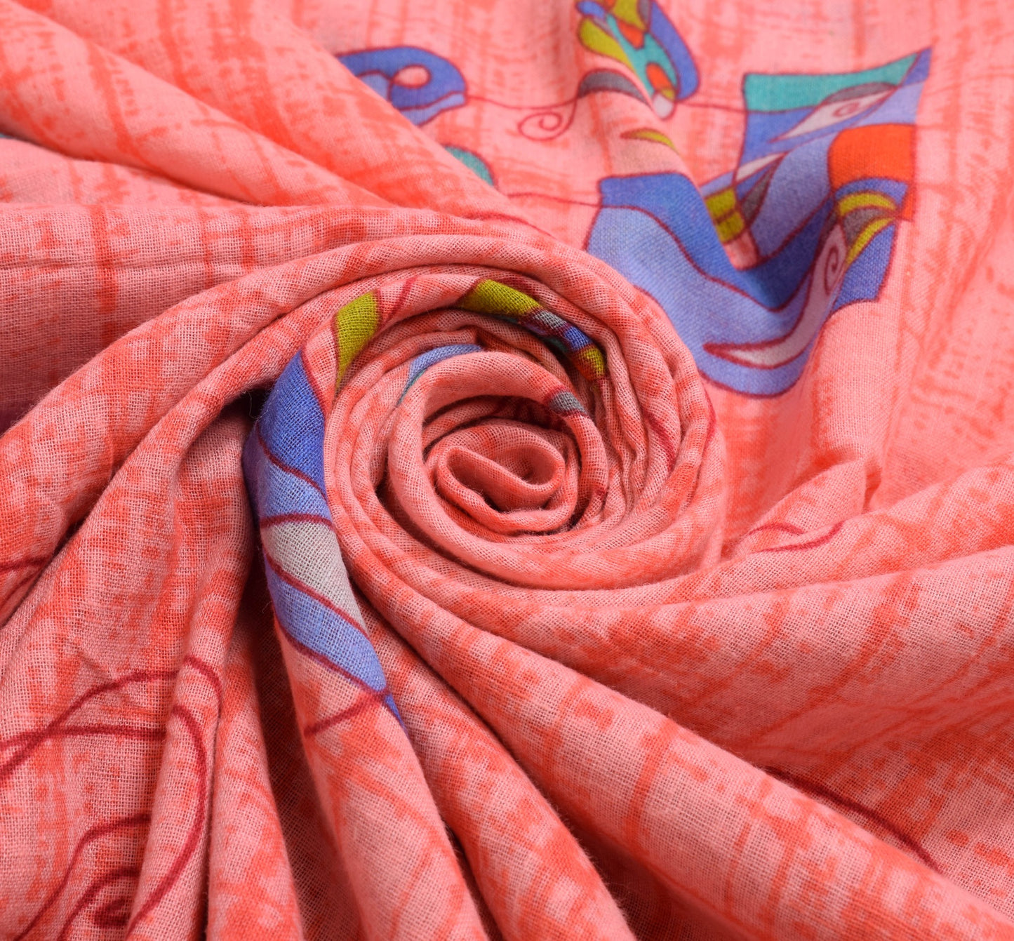 Sushila Vintage Pink Women Saree 100% Pure Cotton Printed Soft Craft Fabric