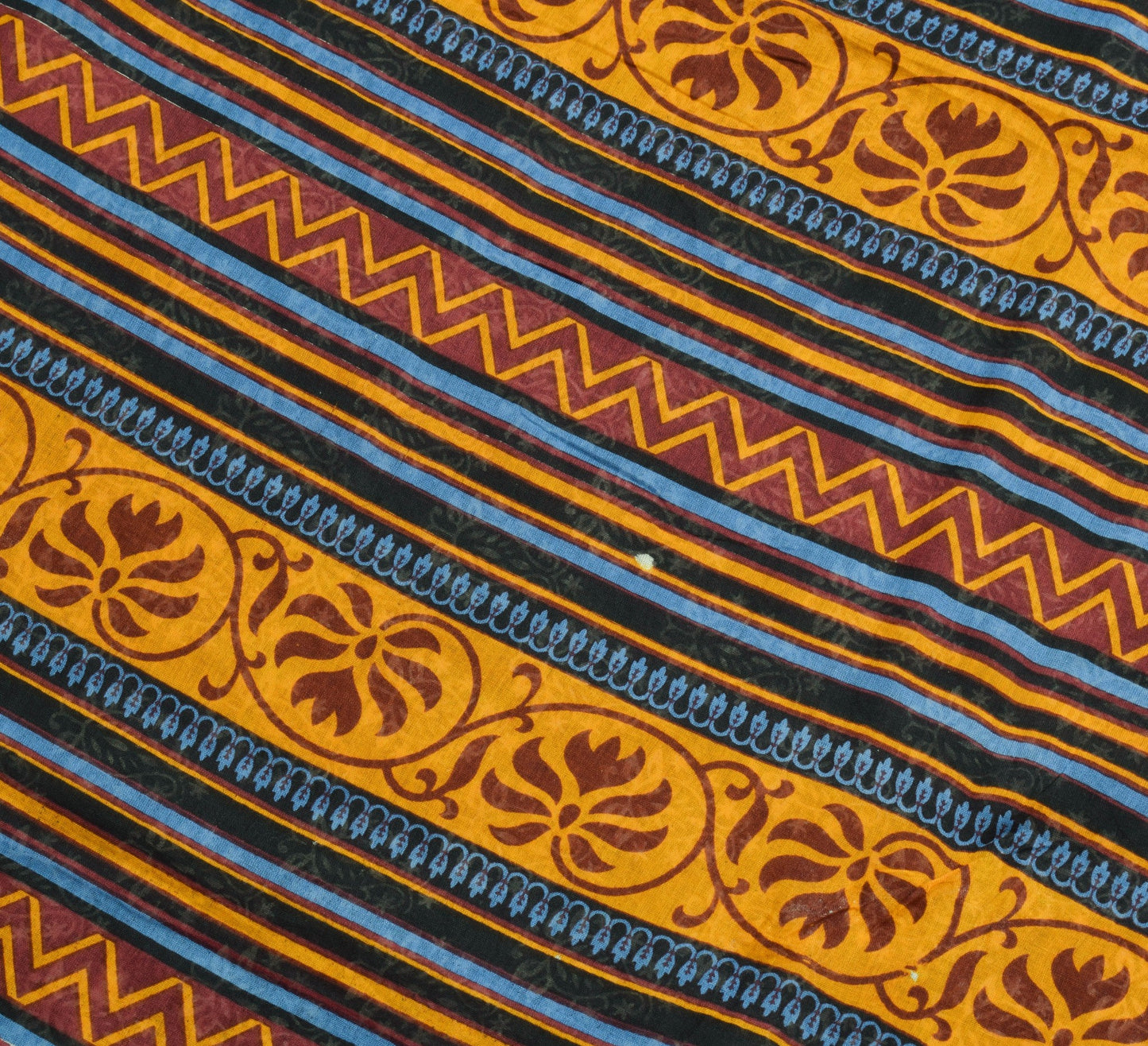 Sushila Vintage Black Classy Saree 100% Pure Cotton Floral Printed Craft Fabric