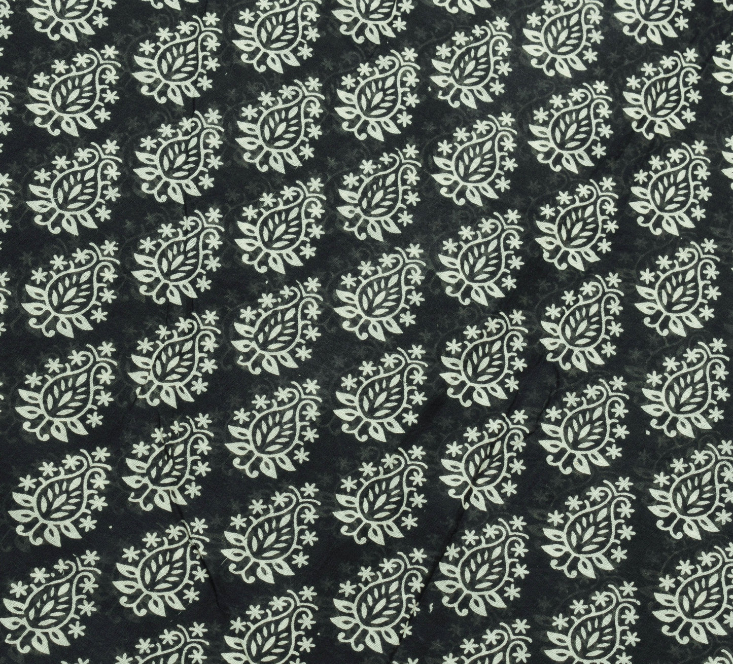 Sushila Vintage Black Classy Saree 100% Pure Cotton Floral Printed Craft Fabric