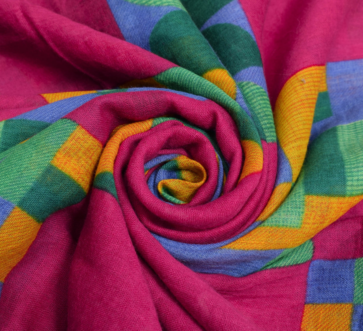 Sushila Vintage Dark Pink Women Saree 100% Pure Cotton Printed Soft Craft Fabric