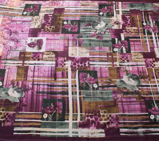 Sushila Vintage Multi-Color Stylish Saree 100% Pure Cotton Printed Craft Fabric