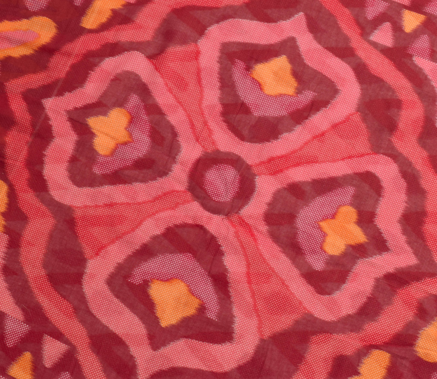 Sushila Vintage White Indian Saree 100% Pure Cotton Printed Soft Craft Fabric