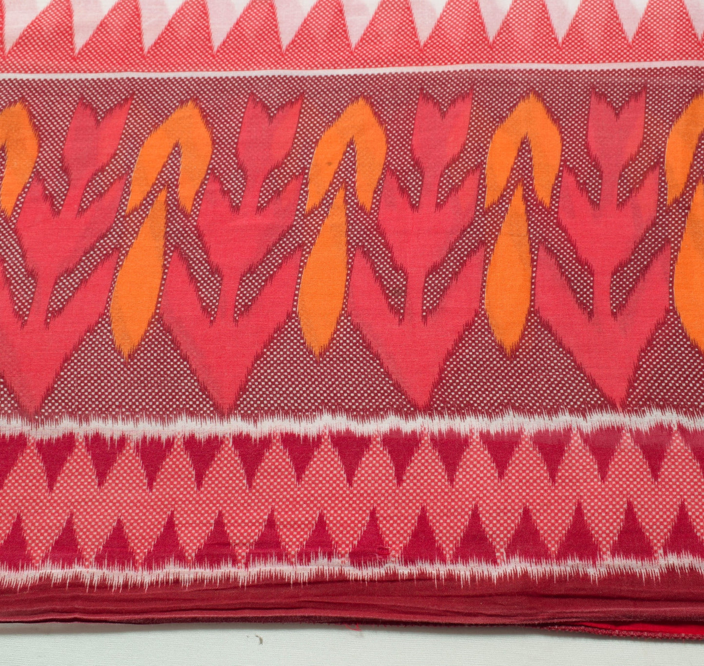 Sushila Vintage White Indian Saree 100% Pure Cotton Printed Soft Craft Fabric