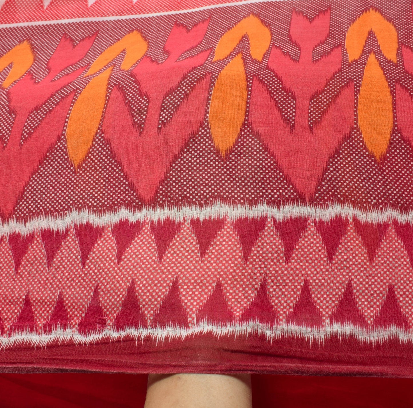 Sushila Vintage White Indian Saree 100% Pure Cotton Printed Soft Craft Fabric