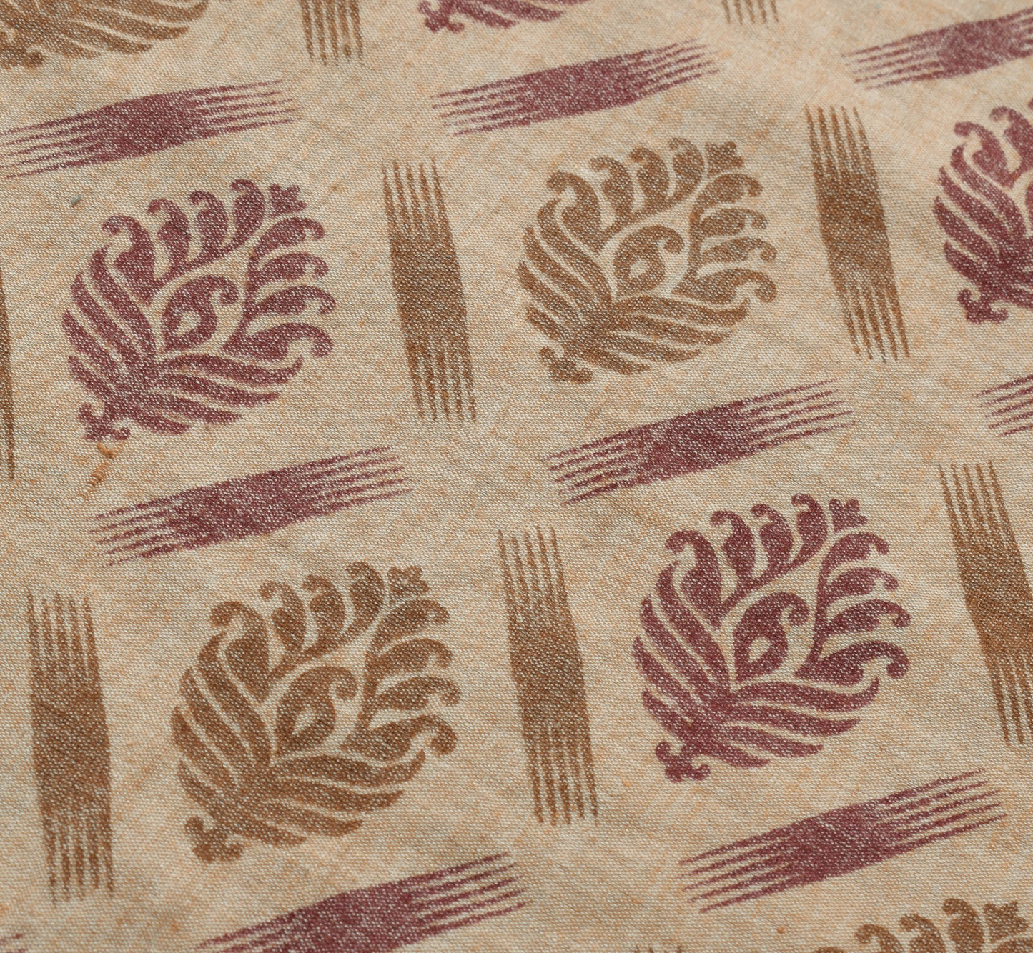 Sushila Vintage Brown Saree 100% Pure Cotton Printed Floral Soft Craft Fabric